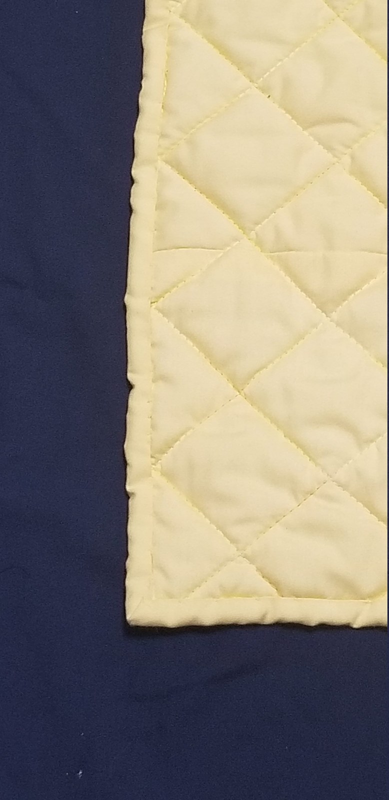 Handmade Lemon Print Cotton Baby Quilt: Play Mat, Tummy Time Blanket (35"x39"), view 6