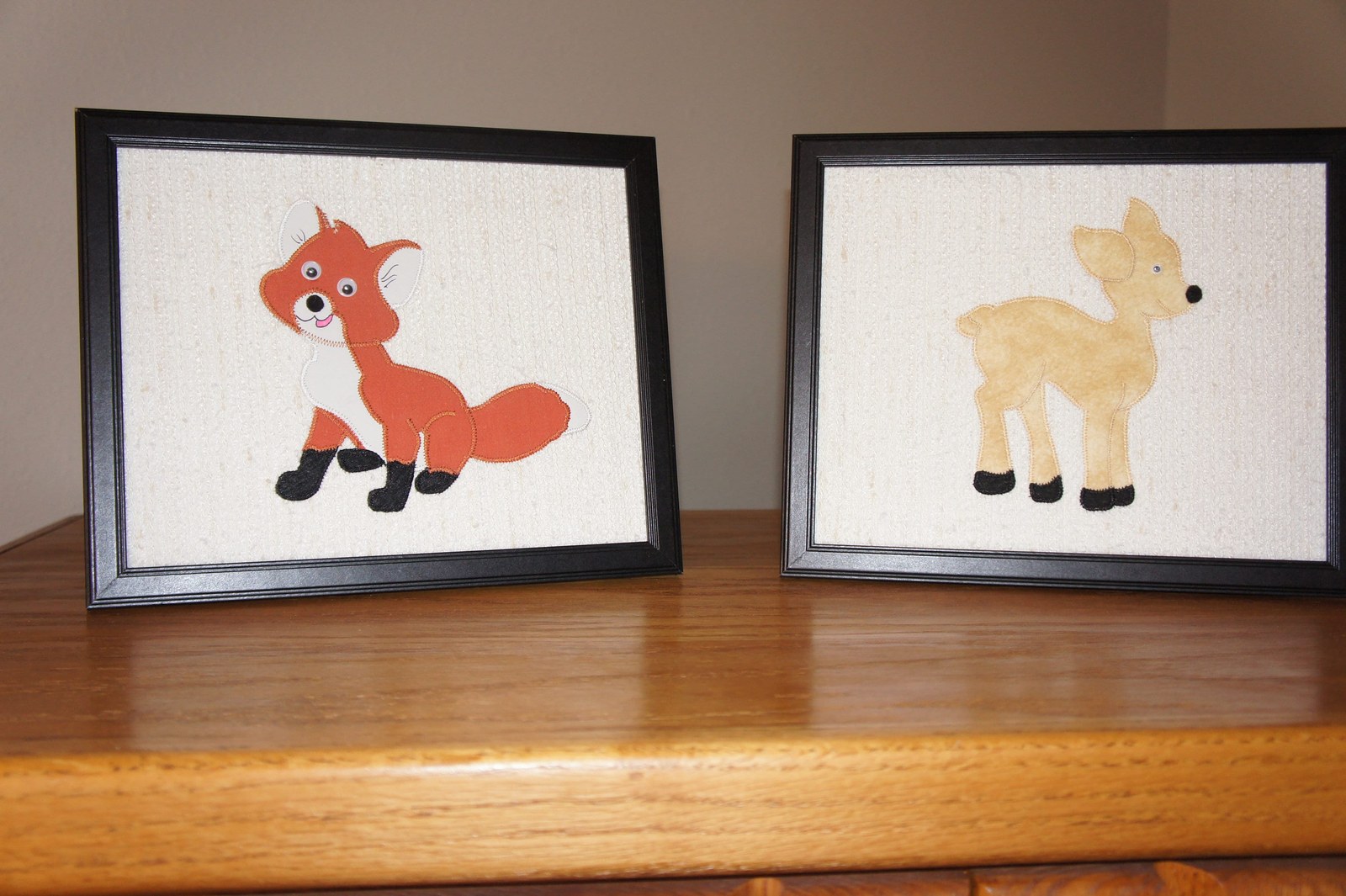 Woodland Animal Applique Wall Art Set, Fox Deer Raccoon Hedgehog Nursery Decor, view 5