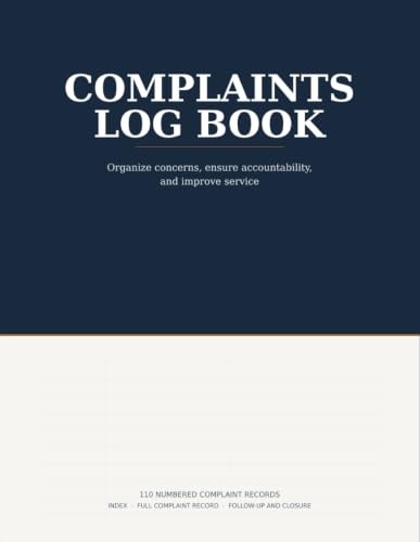Cover of Complaints Log Book by Stephen Deason