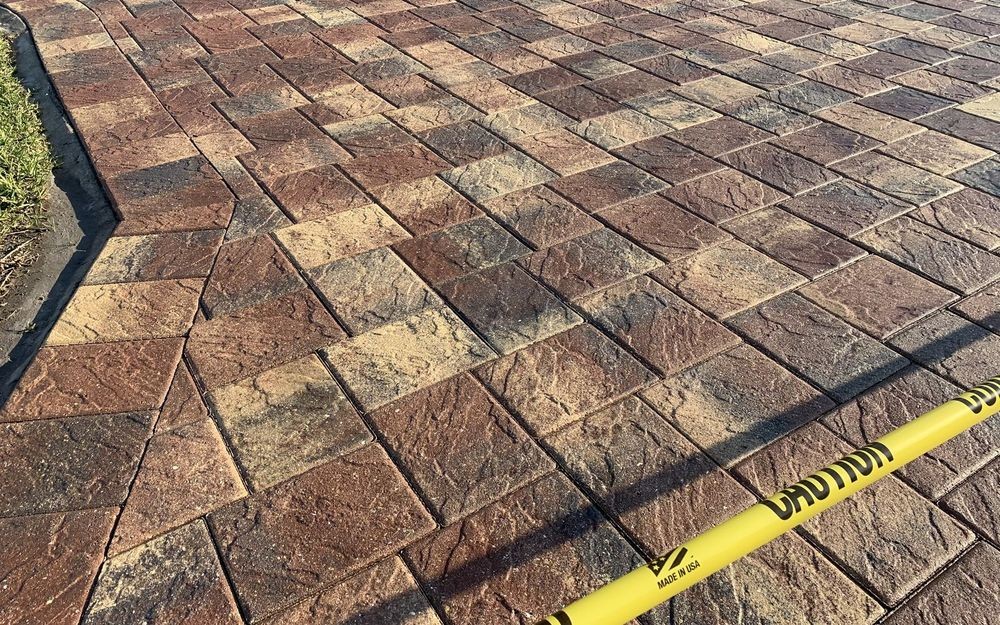 Freshly sealed paver driveway in Punta Gorda, FL