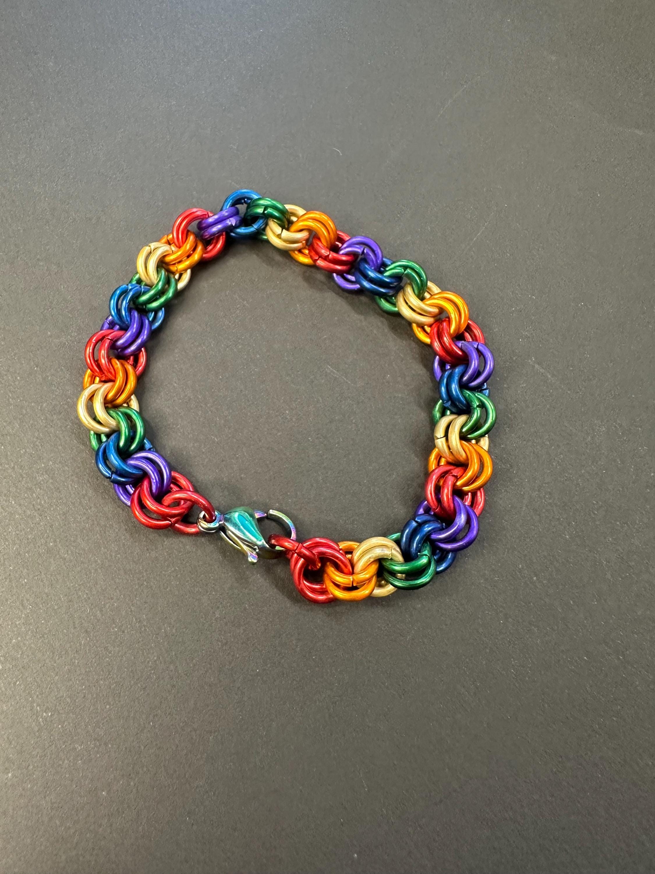 Rainbow Rope Weave Chainmail Bracelet