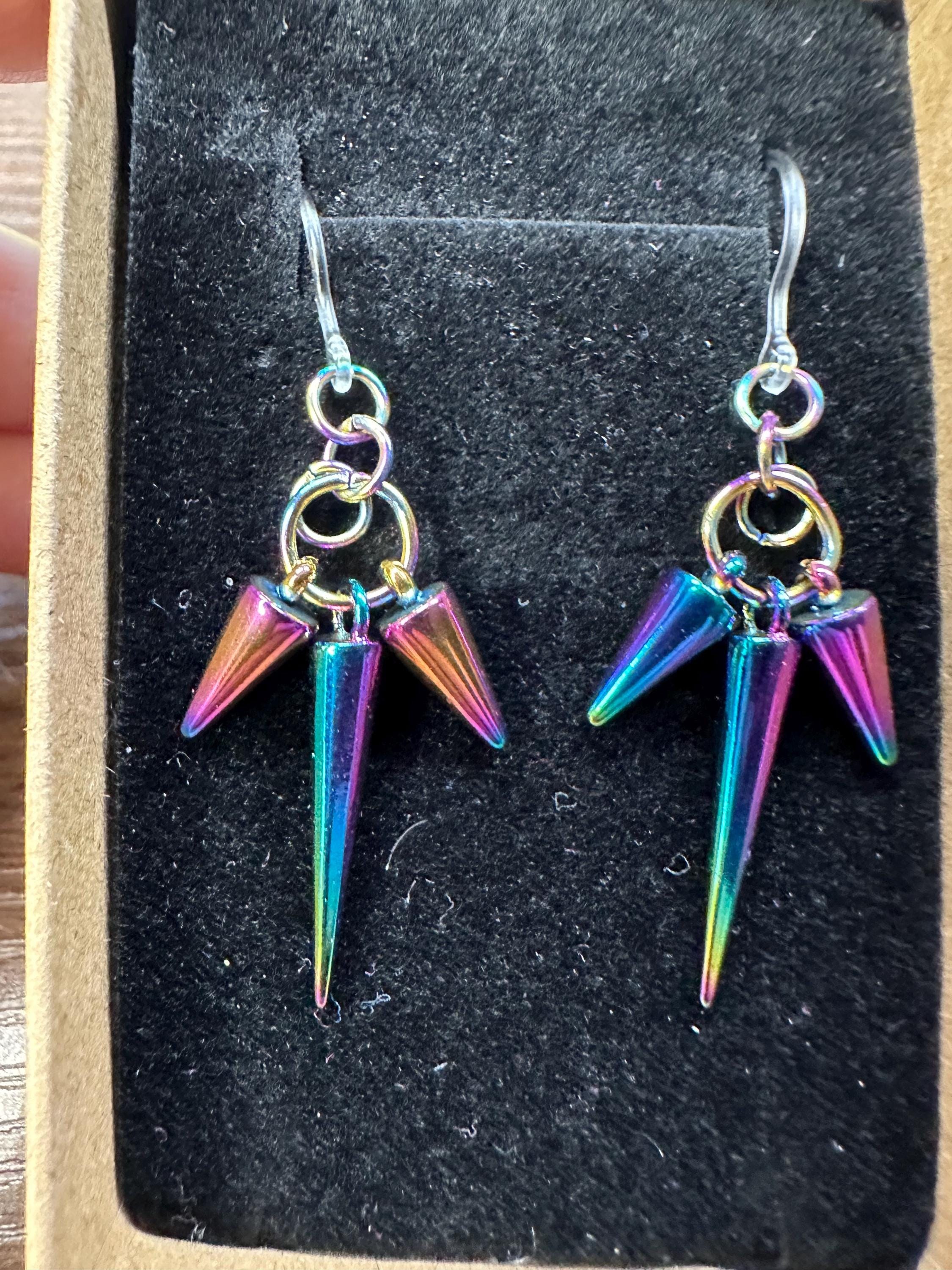 Triple Spike Chainmaille Earrings