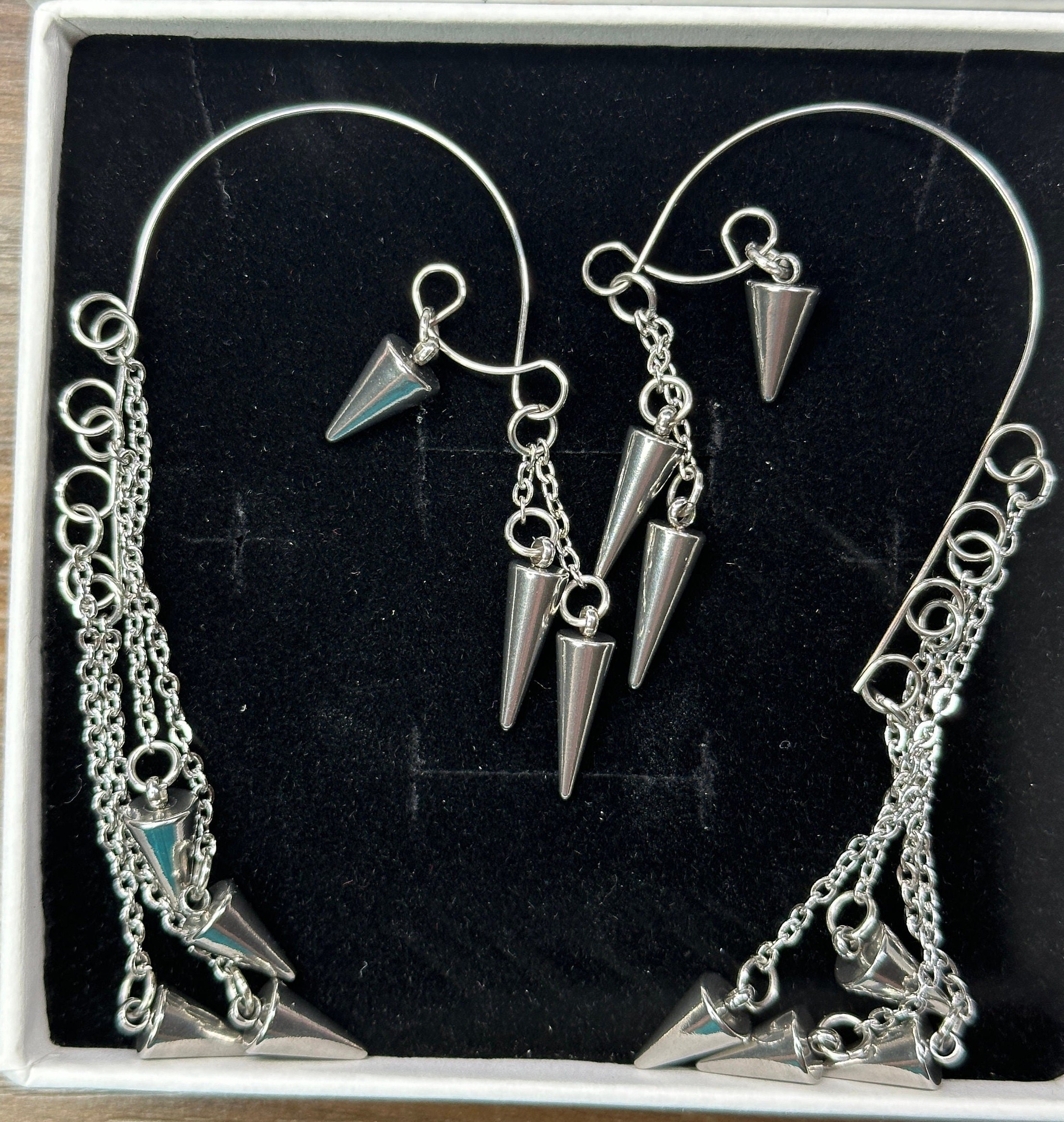 Spike Dangle Ear Cuffs