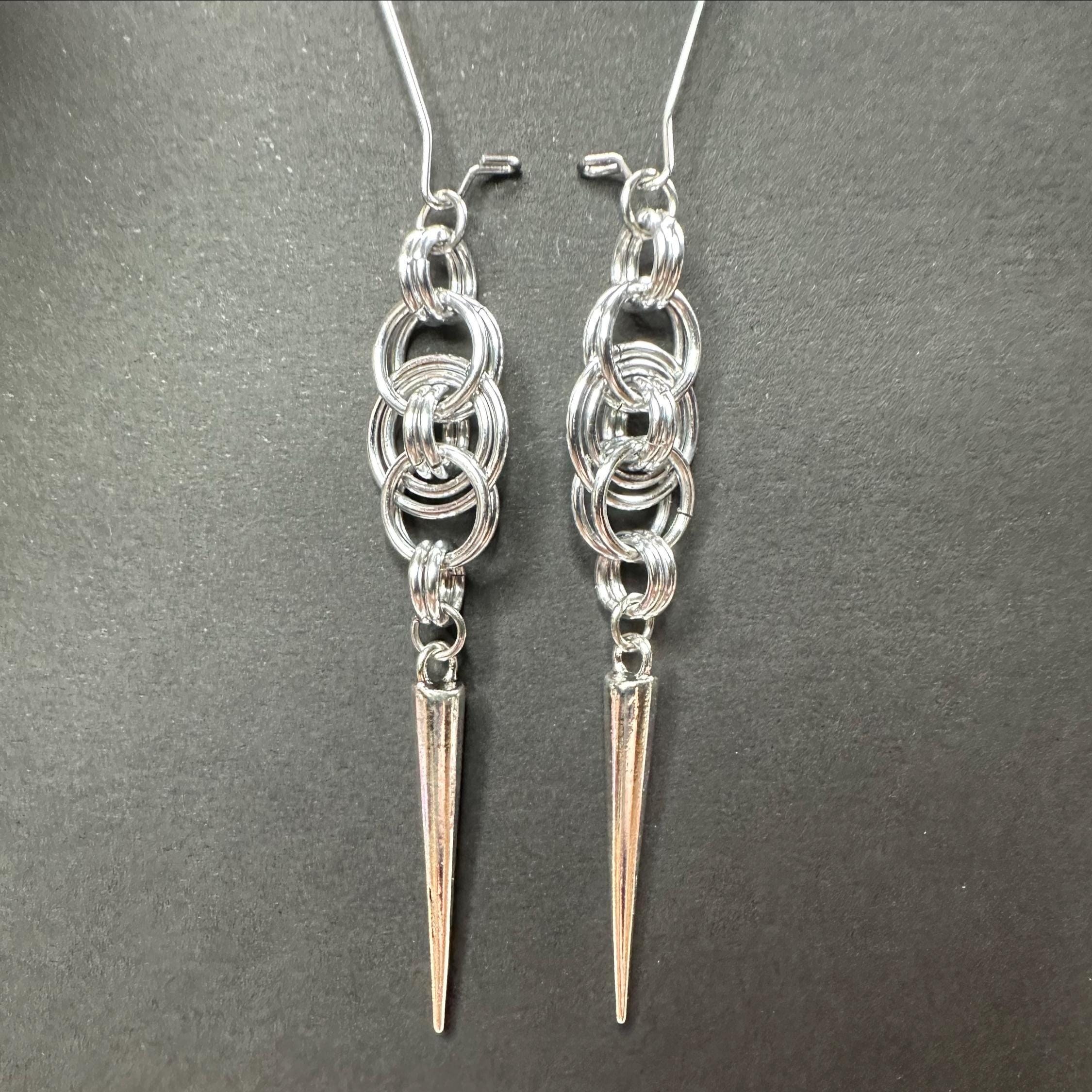 Bullseye Spiked Chainmaille Earrings