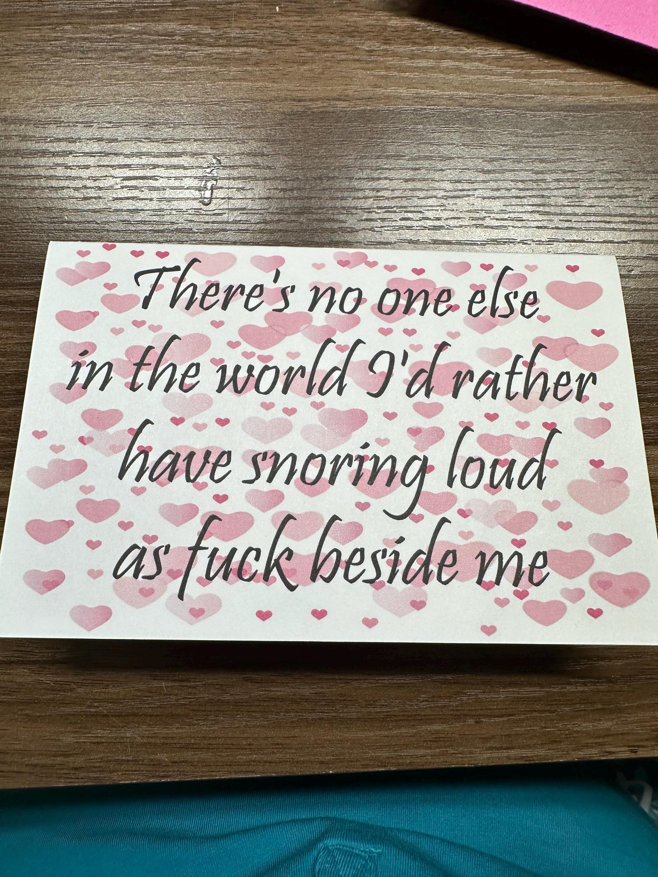 Snoring Greeting Card