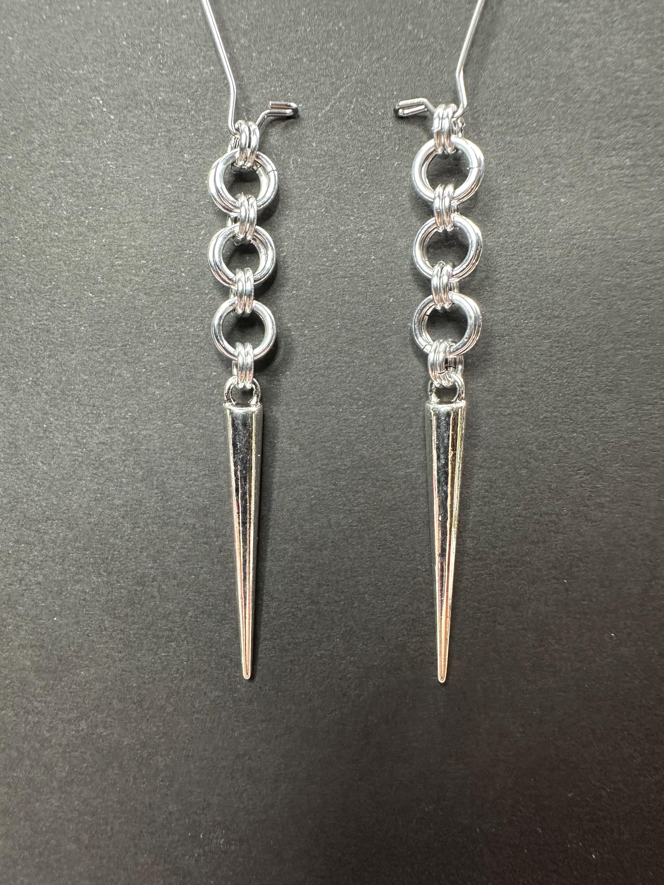 2 in 2 Spiked Chainmaille Earrings