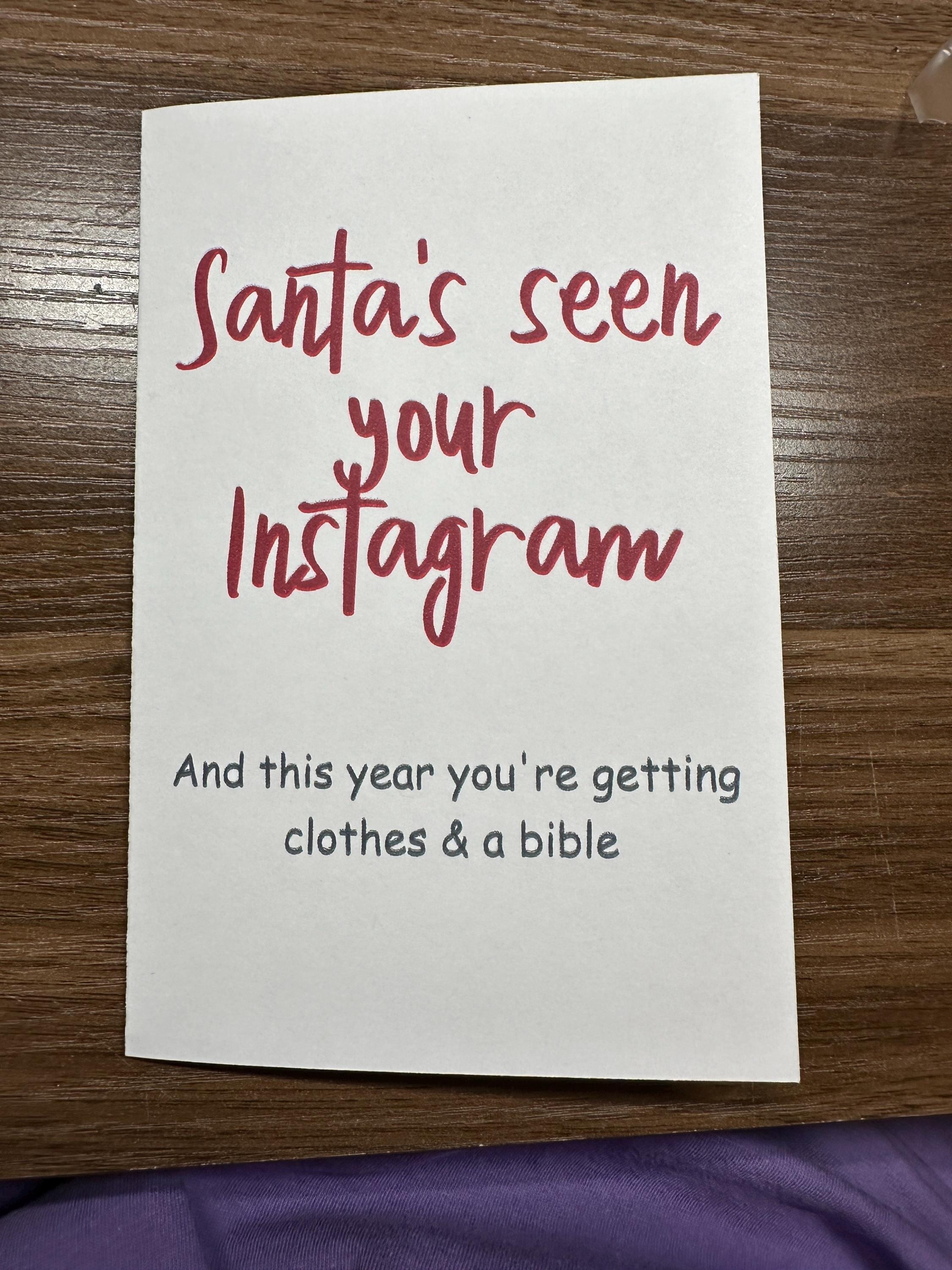Santa's Seen Your Instagram Greeting Card