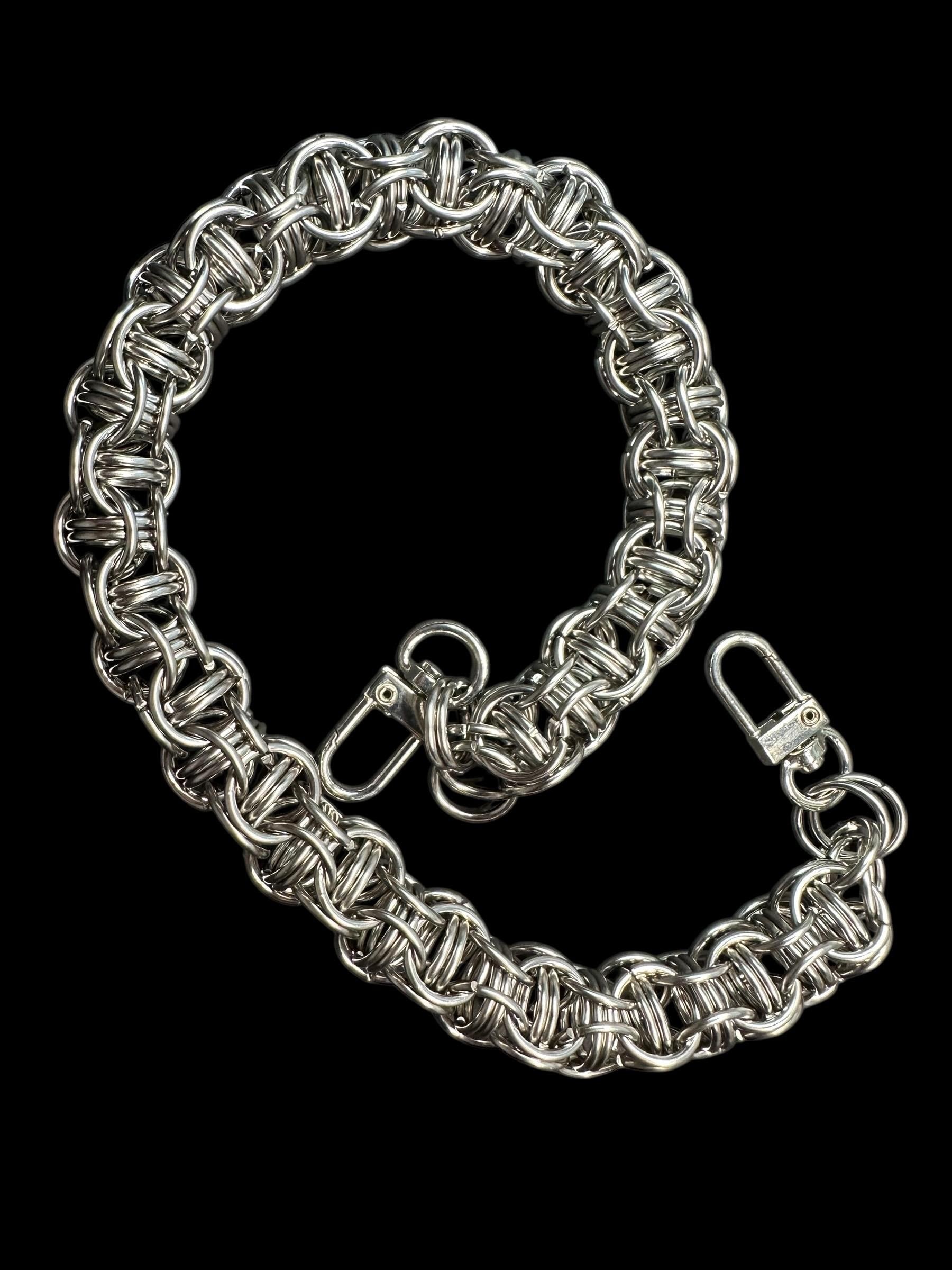 Inverted Round Weave with Captures Heavy Stainless Steel Wallet Chain