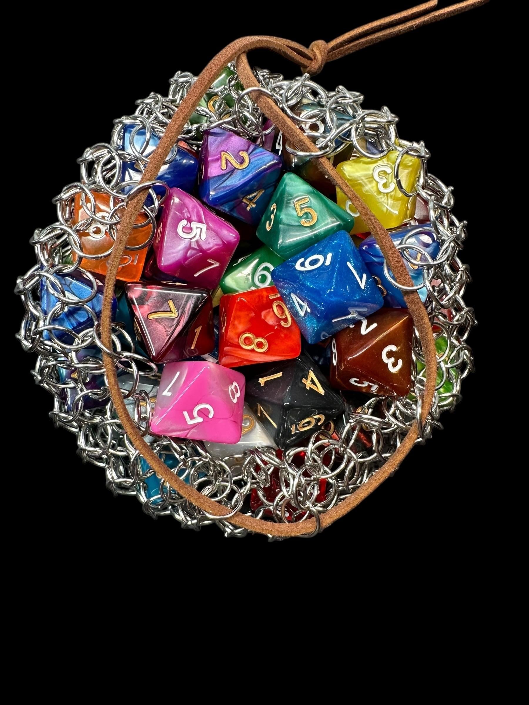 Large Stainless Steel Dice Marble Trinket Bag