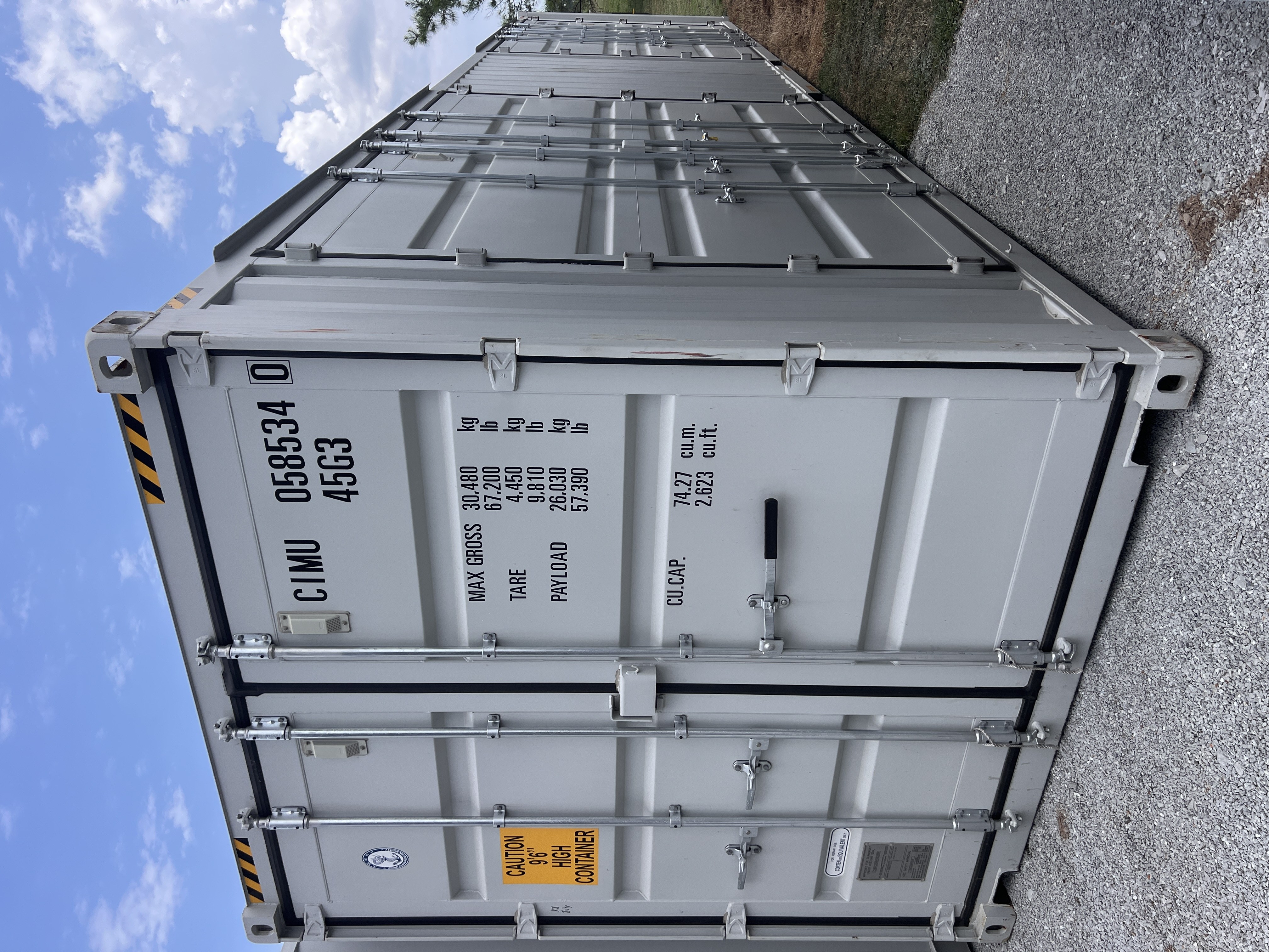 40' High Cube Container 2 Double doors on side 1 on end One trip 'Like N