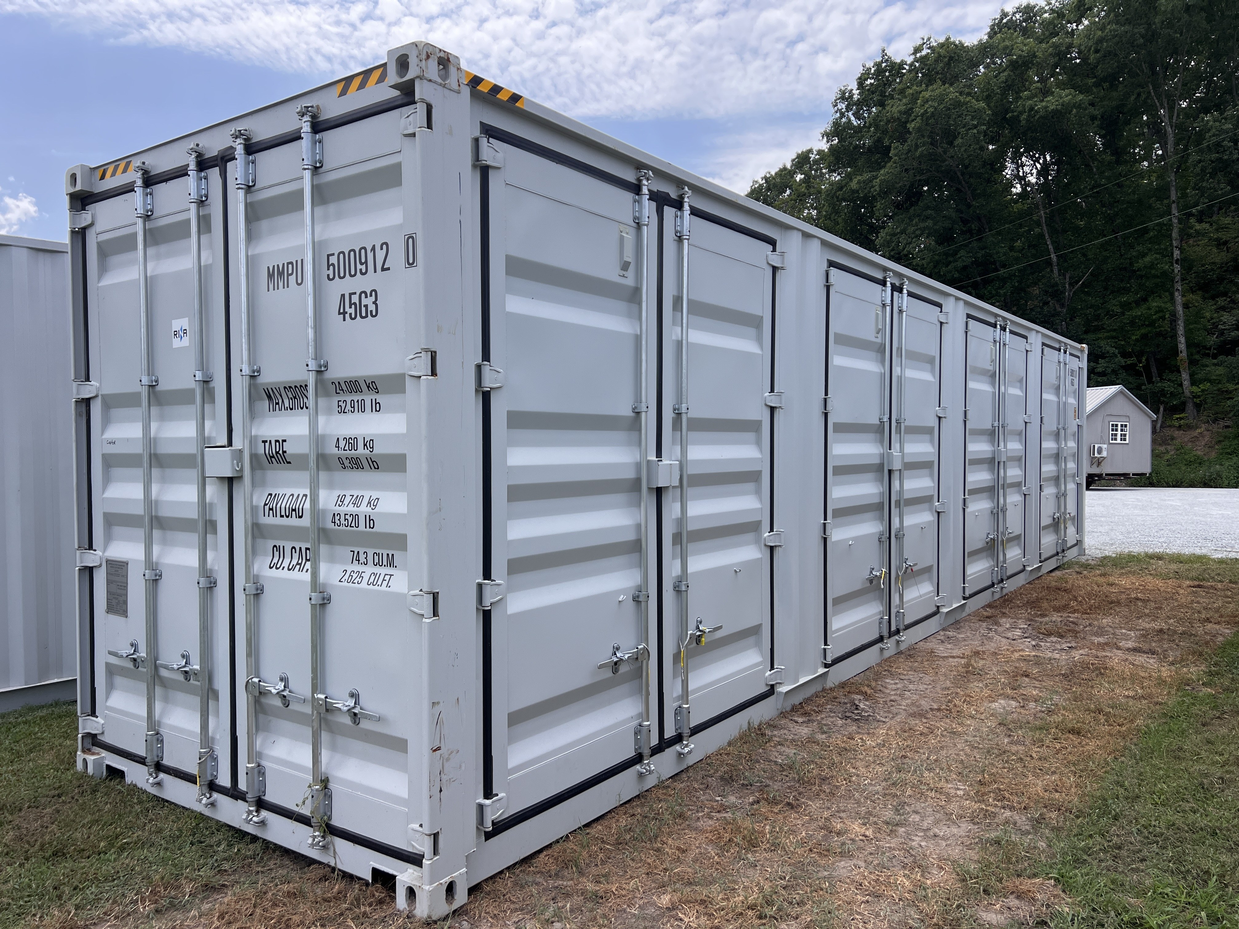 40' High Cube Container 4 Double doors on side 1 on end One trip 'Like New'.
