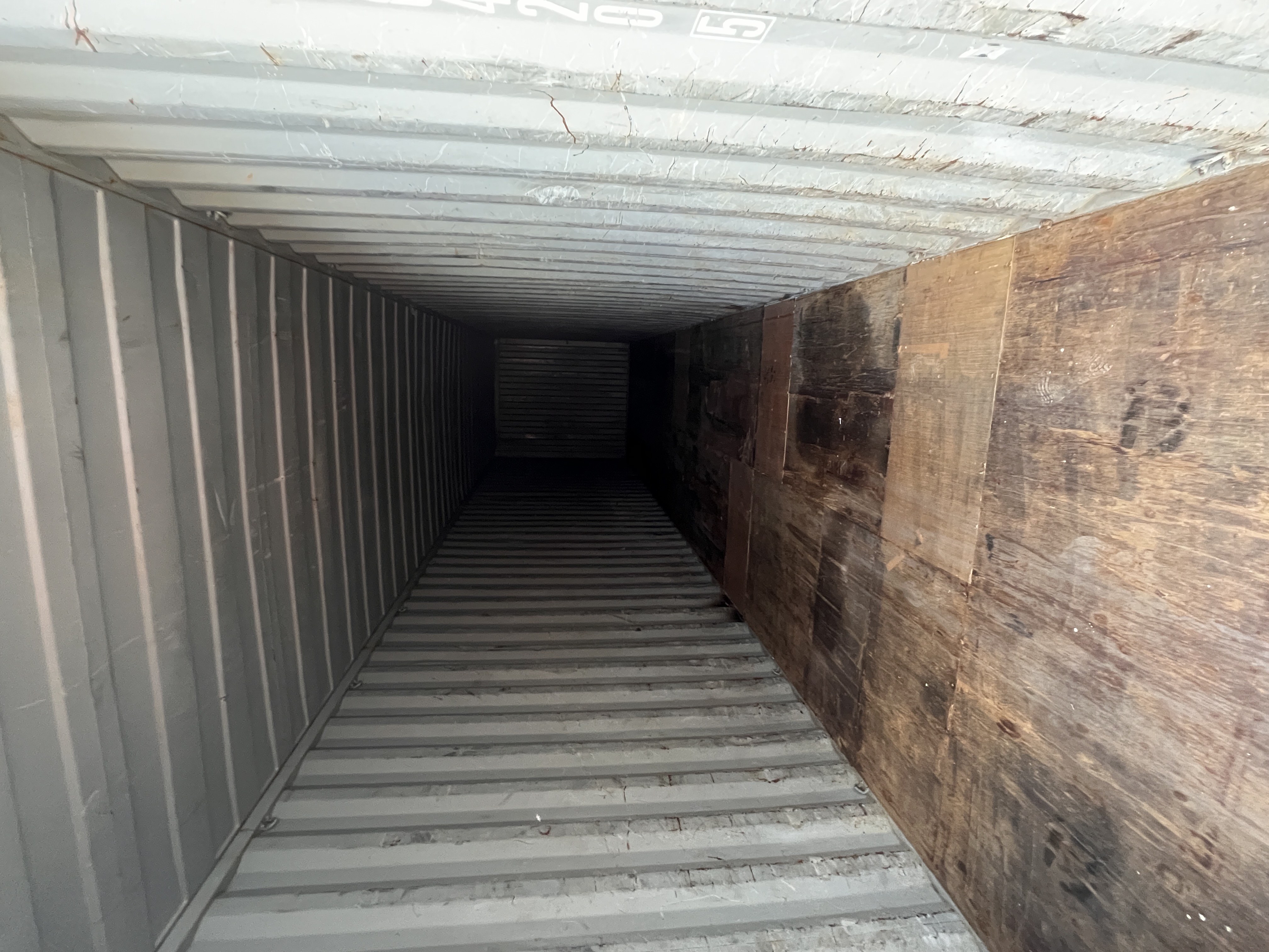 Interior of a cargo-worthy shipping container