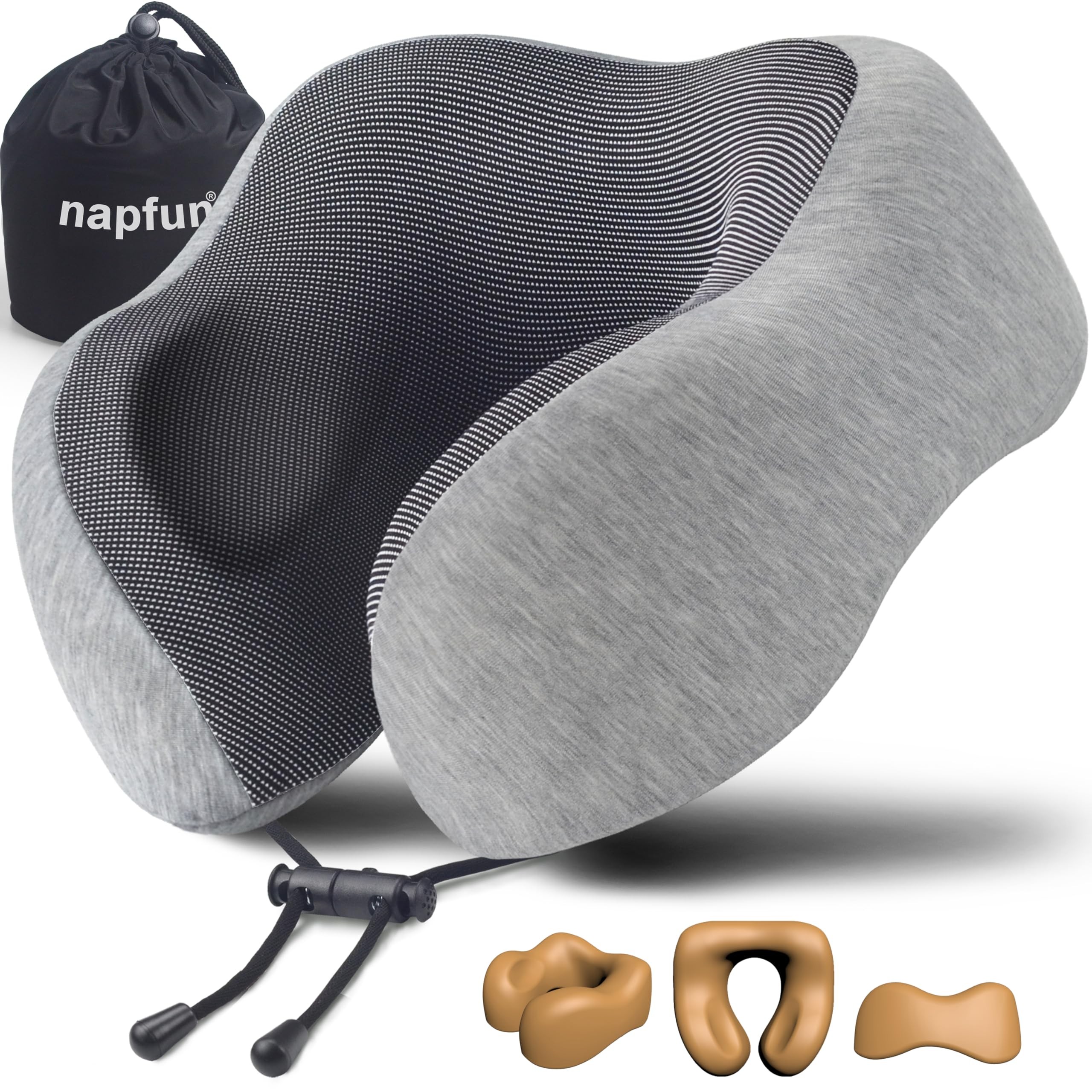 Memory foam travel neck pillow with raised side support