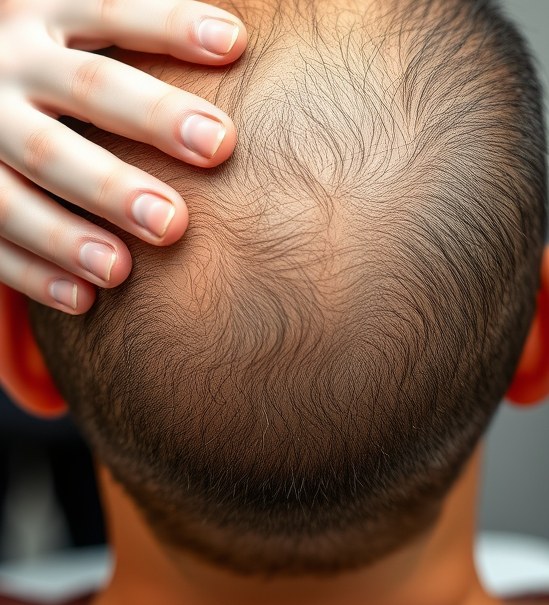 A close view of a scalp treatment during a grooming service