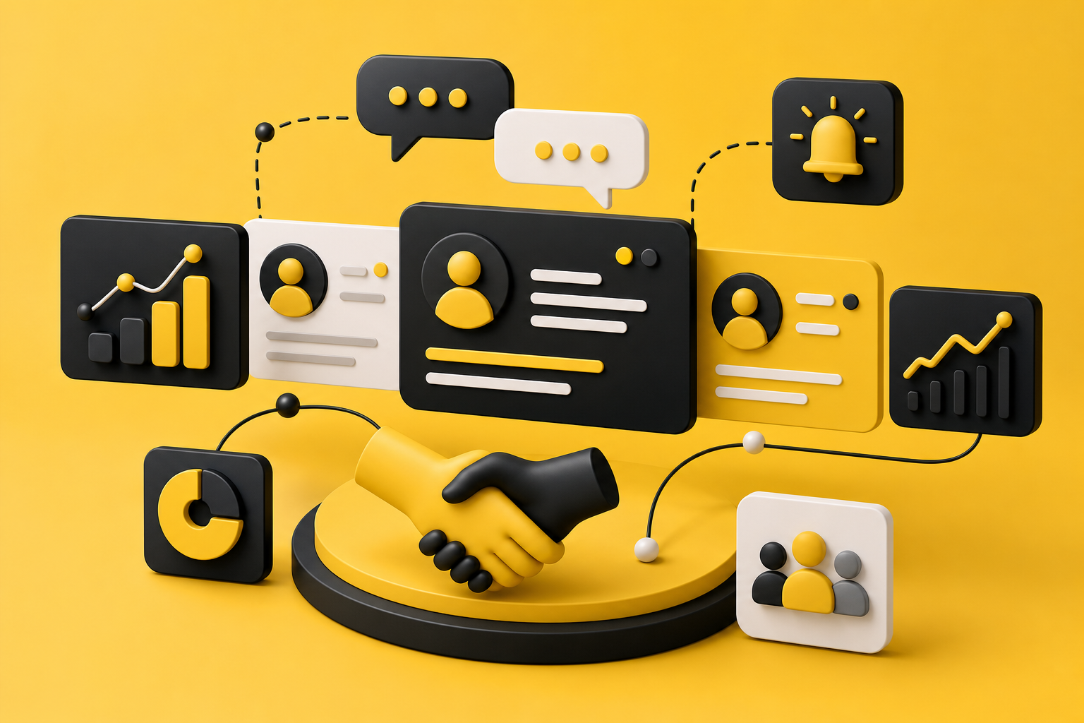 Account manager role cards with client relationship and renewal signals