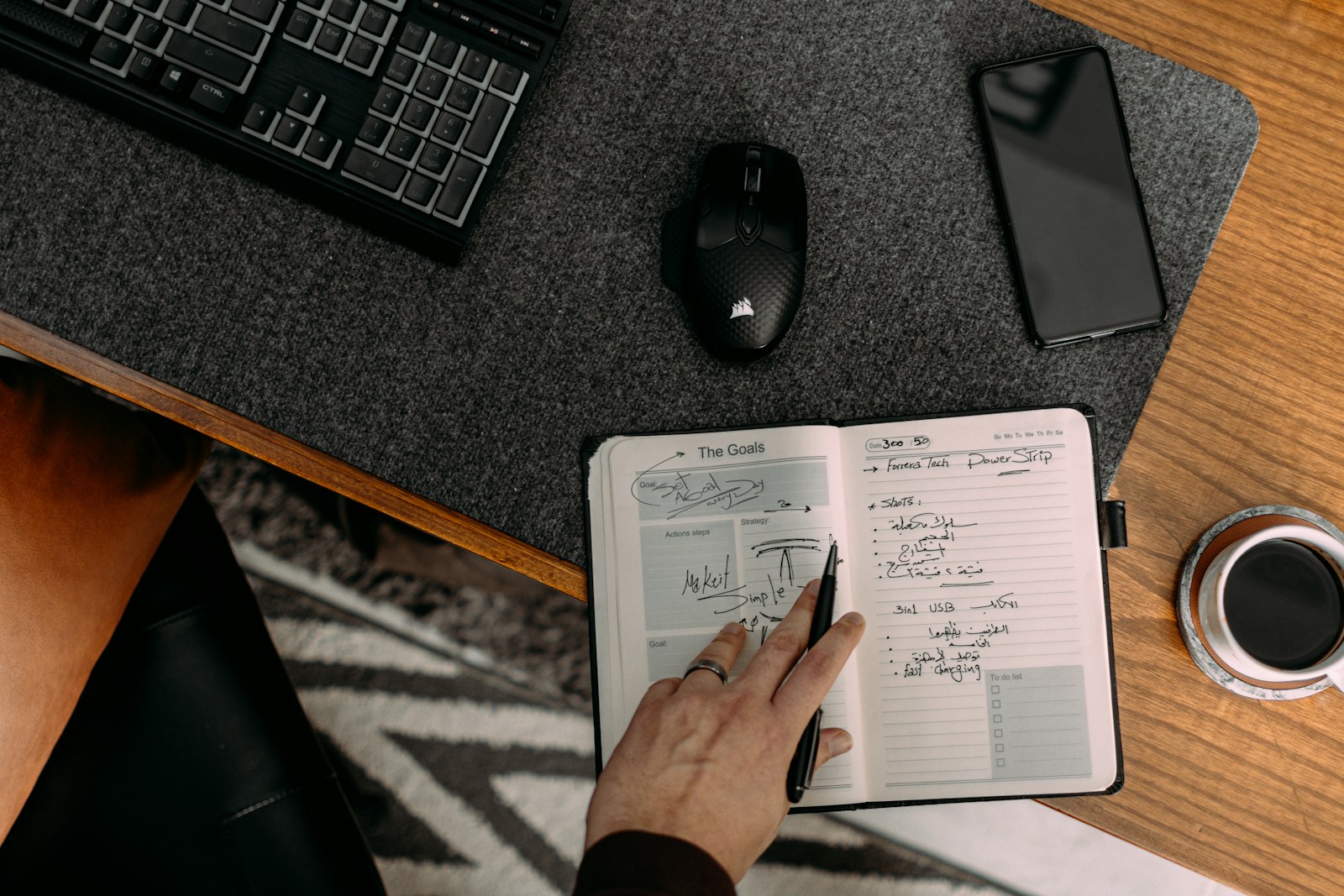 Notebook and keyboard used for a mobile website review