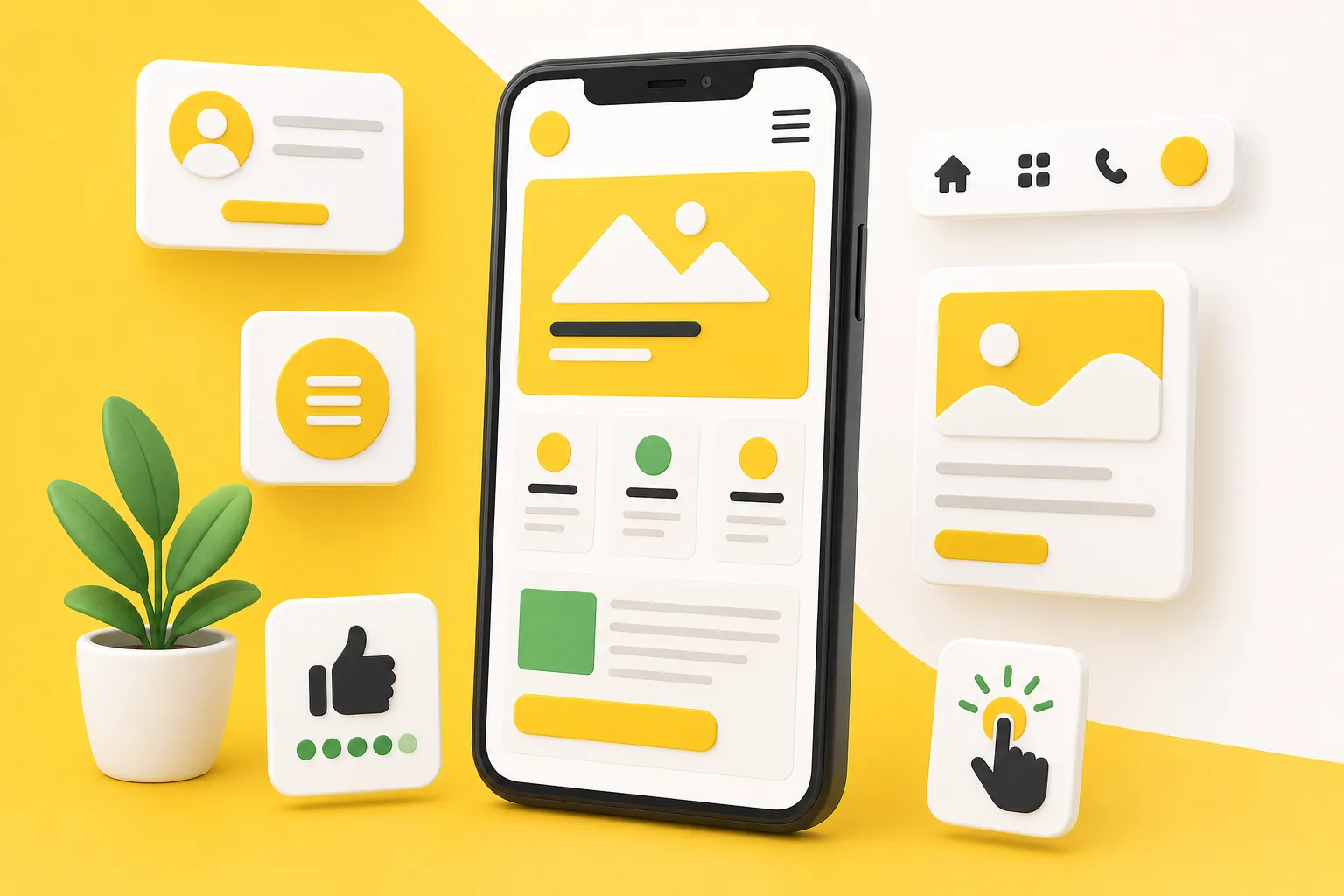Mobile website layout with clear touch targets, readable sections, and simple navigation