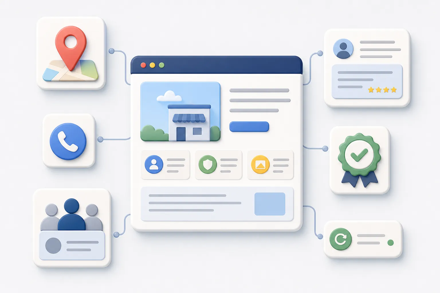 Real business trust signals around a small-business website page