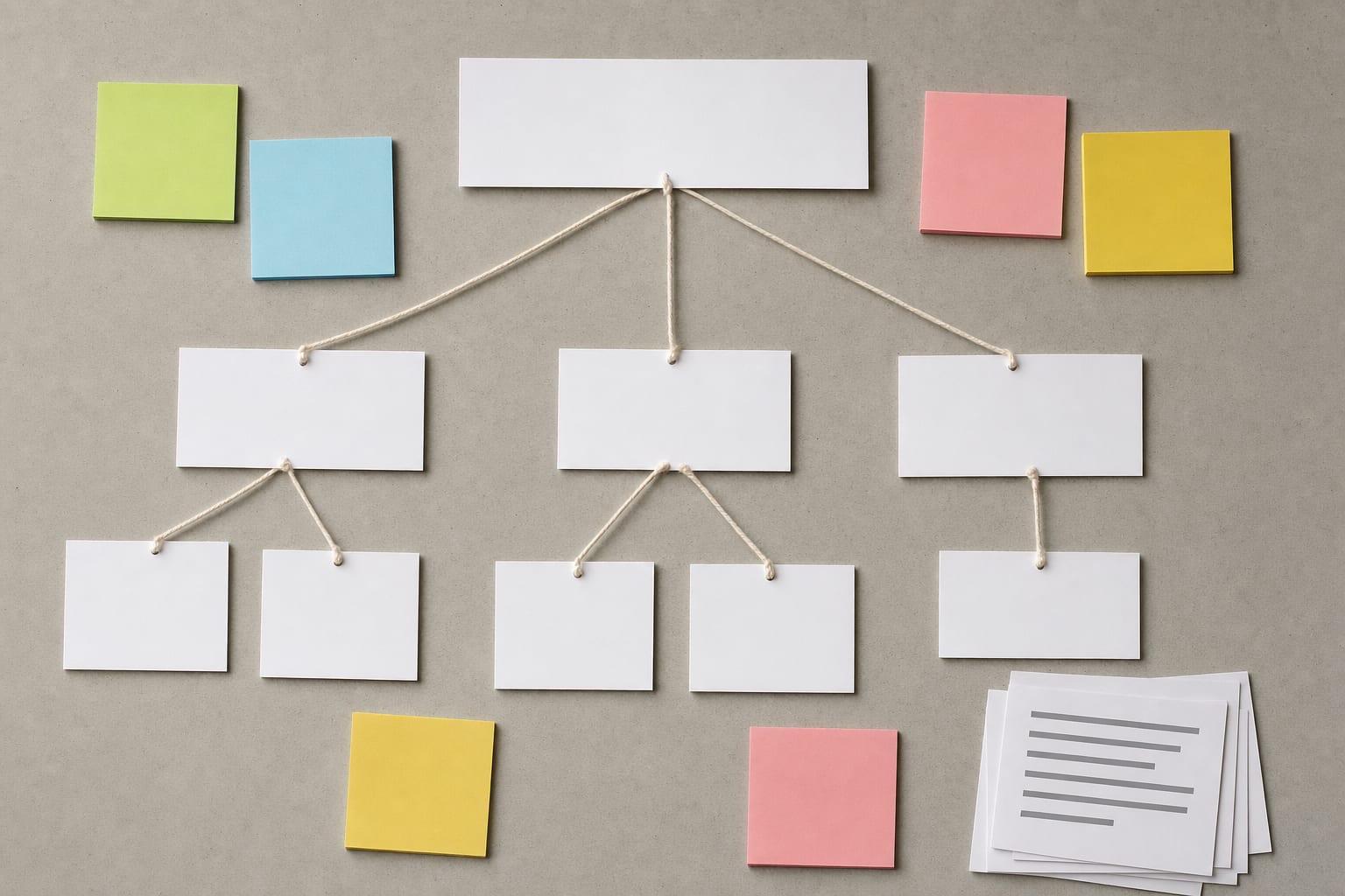 Simple page map showing how a business website directs customers to relevant information