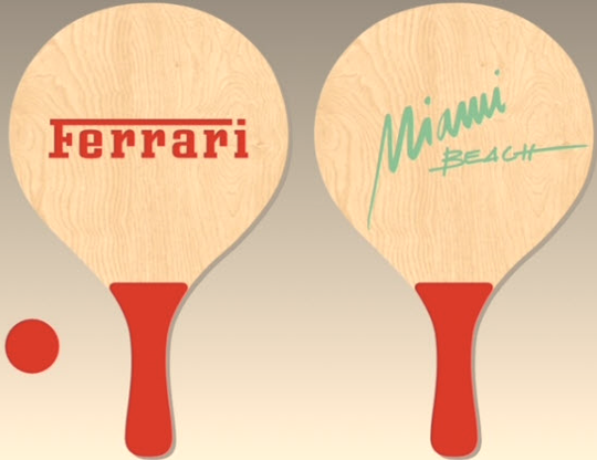 Ferrari and Miami Beach printed paddle pair