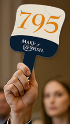 Make-A-Wish numbered auction paddle