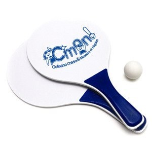 BLUE or RED w/ WHITE PADDLE RACKET SET