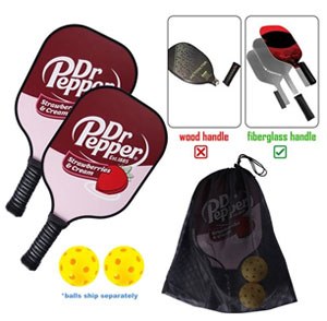 PICKLEBALL FULL COLOR SET – FIBERGLASS HANDLES and 2 USAPA APPROVED PICKLEBALLS ( Ships Separately )