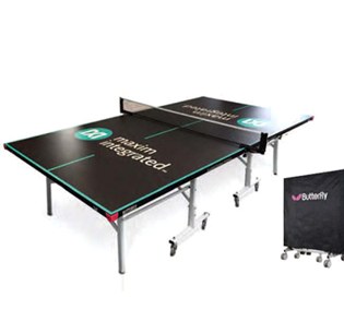 PING PONG / TABLE TENNIS TABLE w/ CUSTOM GRAPHIC + Pair of Custom Logo Paddles of your Logo / Text in Full Color.