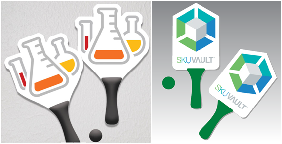 Custom die-cut paddle set examples