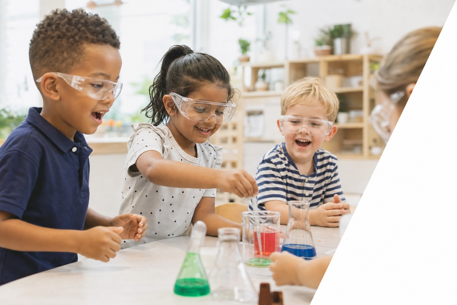 Children exploring a science activity