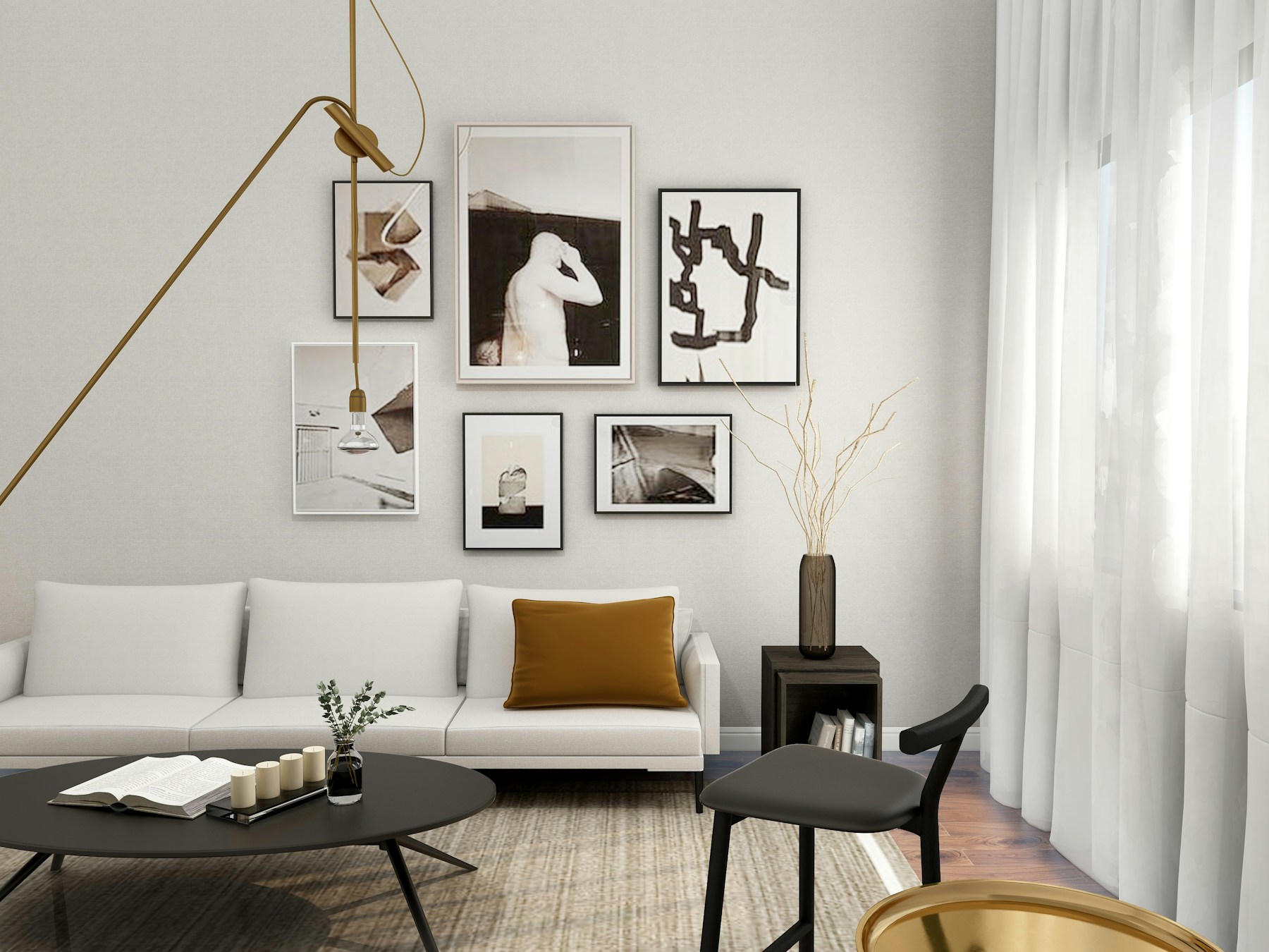 A tidy room with personal style and clear floor space