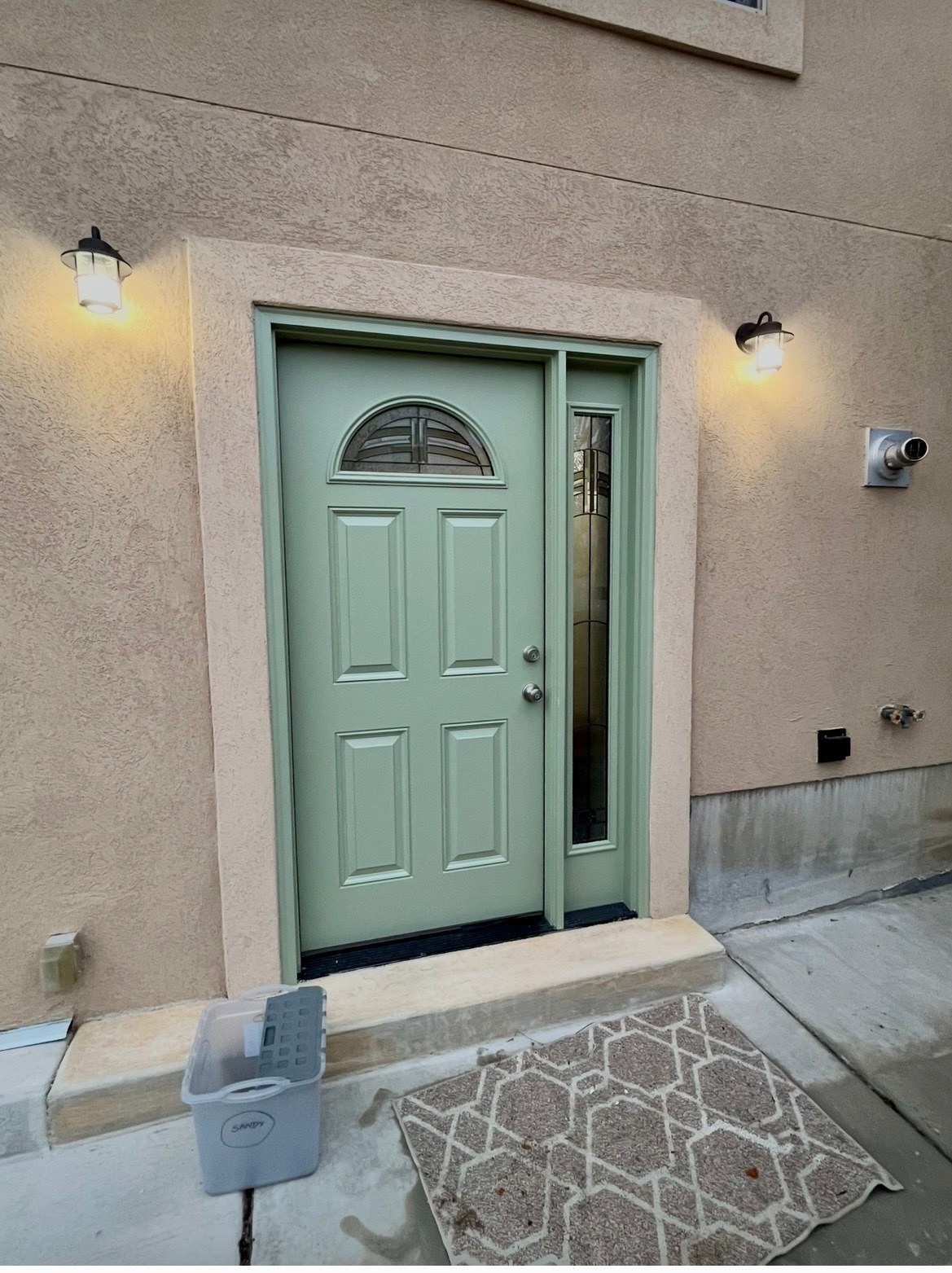 Completed exterior door installation