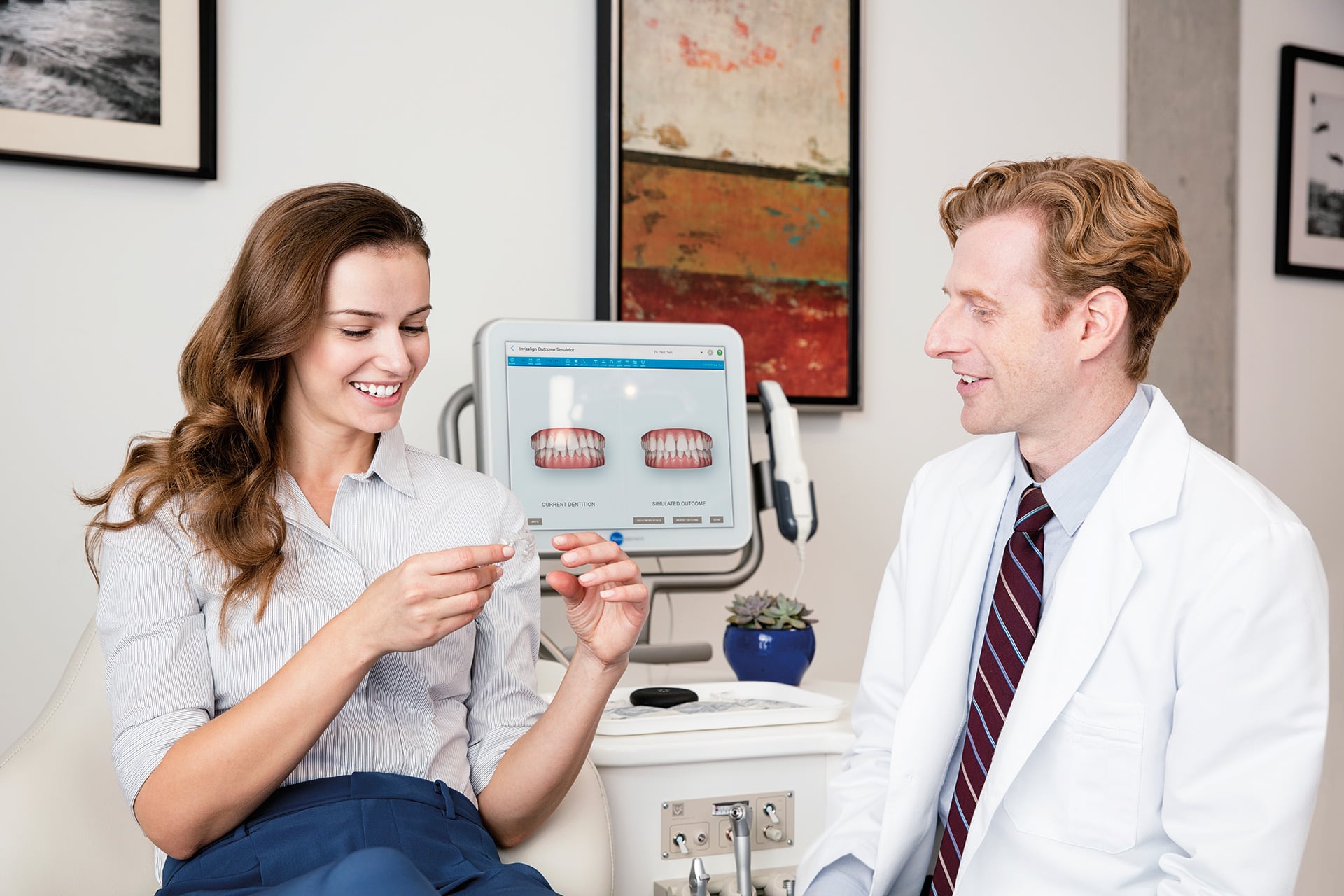 Patient receiving orthodontic care