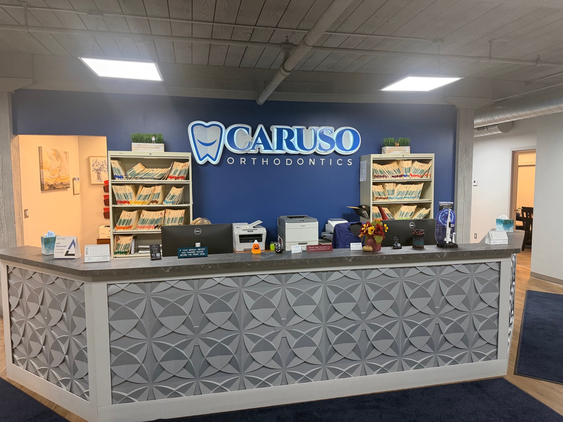 Reception desk at the Herkimer office
