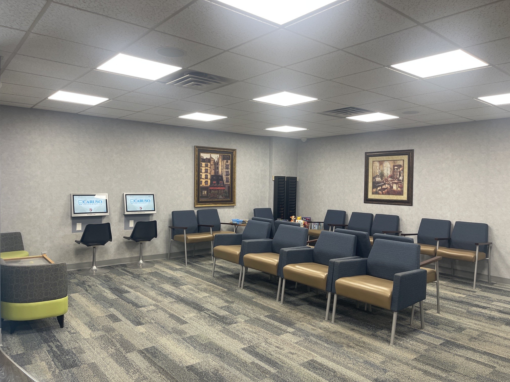 Waiting room at Caruso Orthodontics in Oneonta
