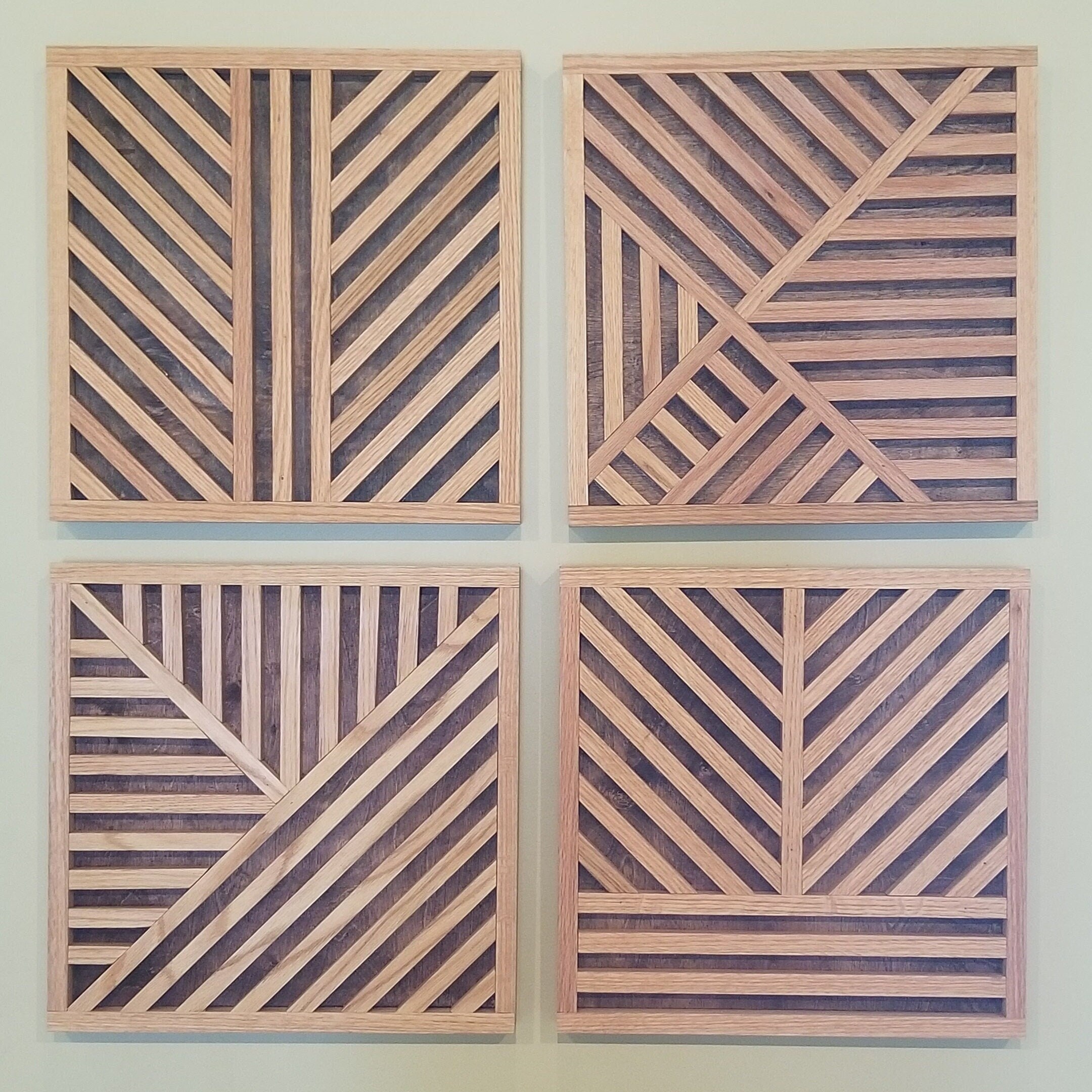Geometric Red Oak Wall Art, detail 5