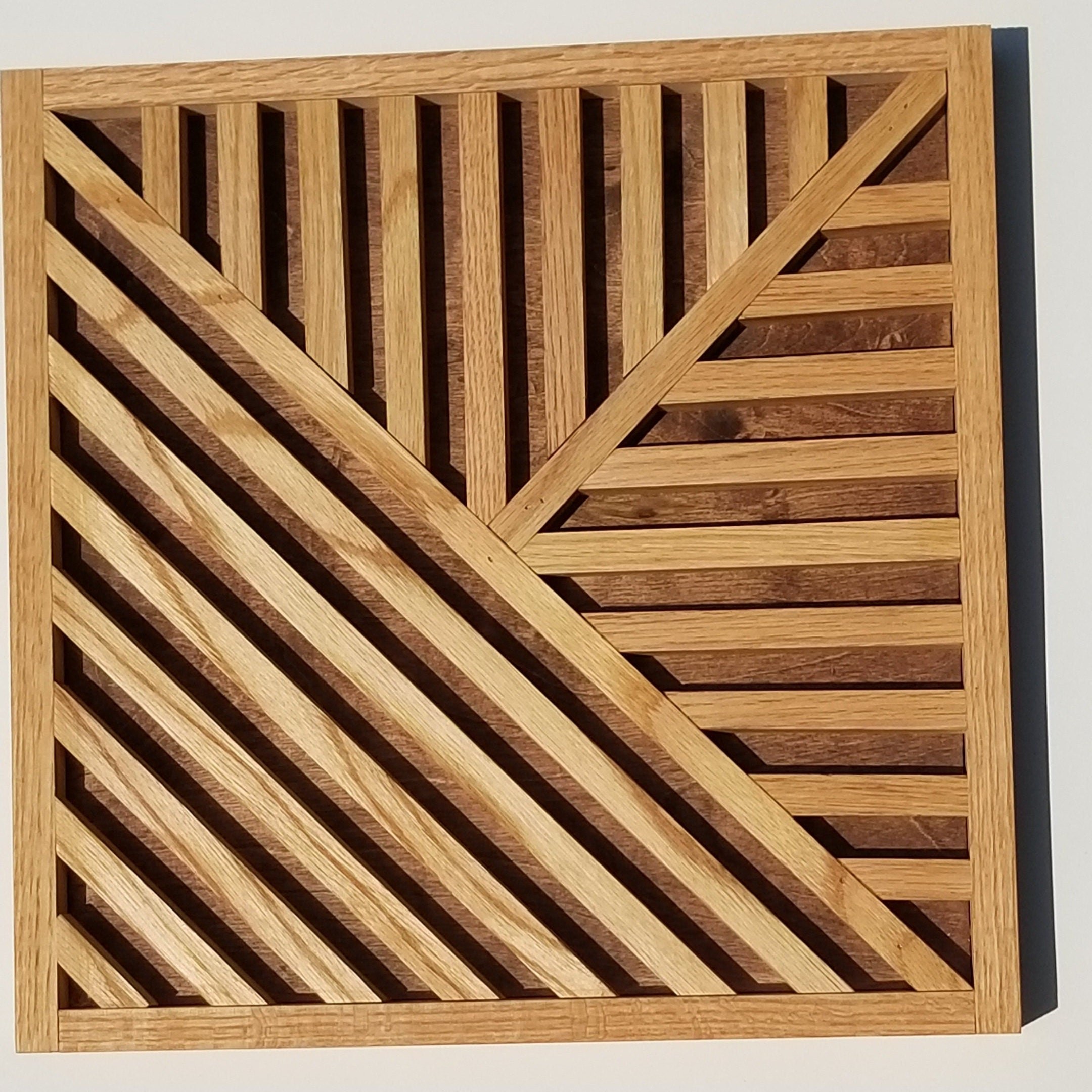 Geometric Red Oak Wall Art, detail 6
