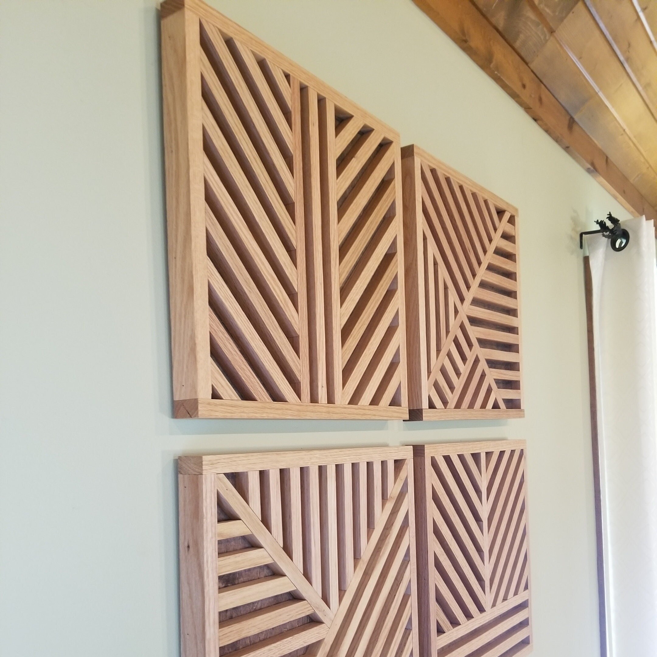 Geometric Red Oak Wall Art, detail 7