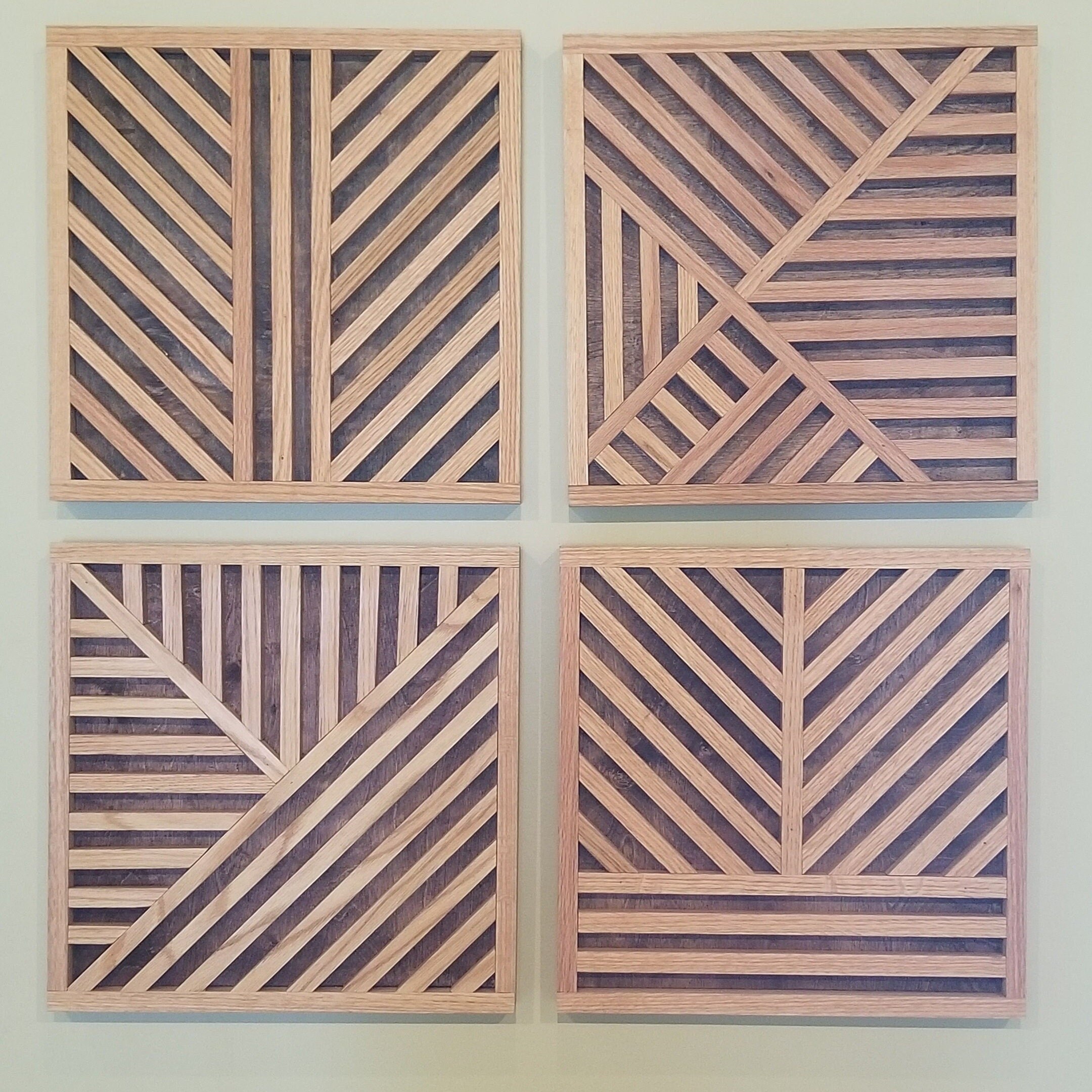 Geometric Red Oak Wall Art, detail 9