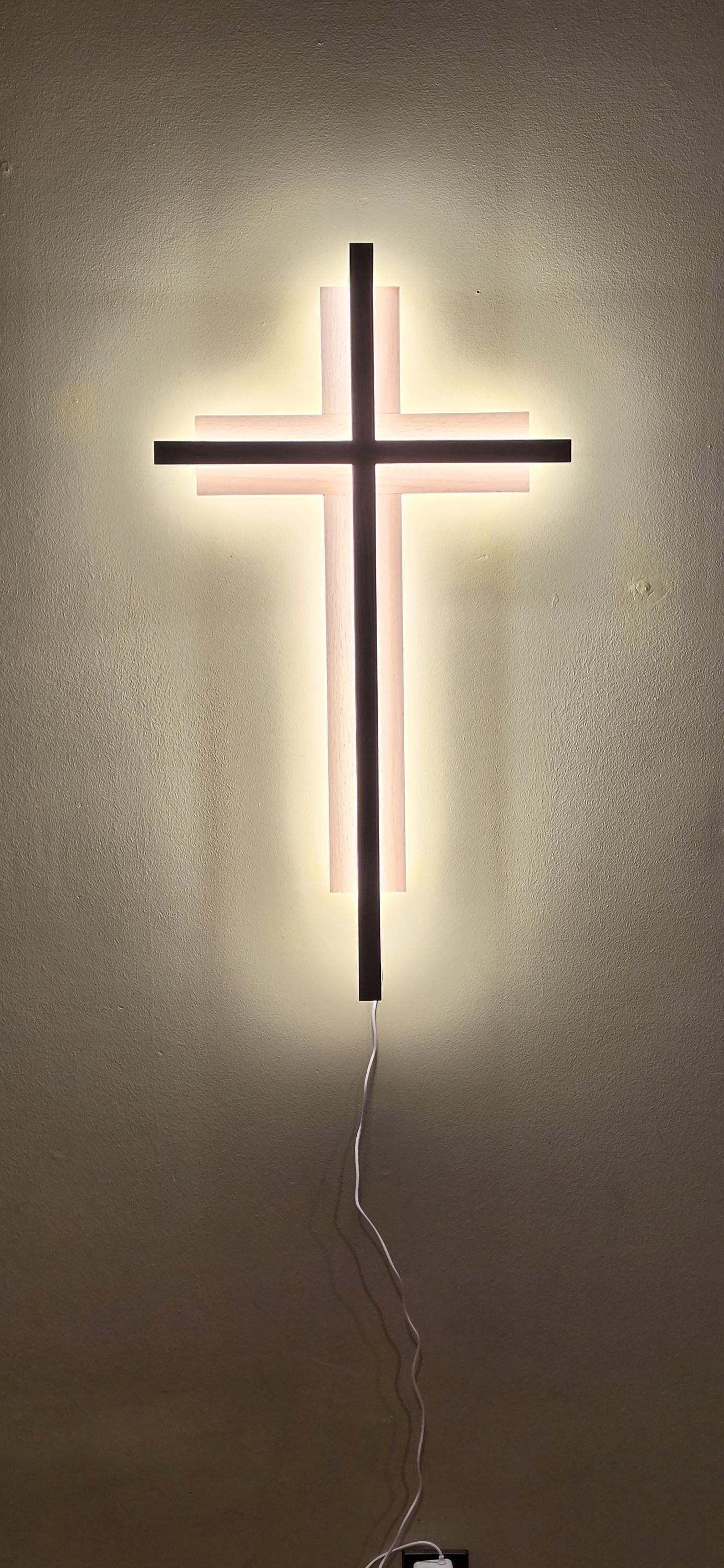 34-inch Trinity Lighted Cross