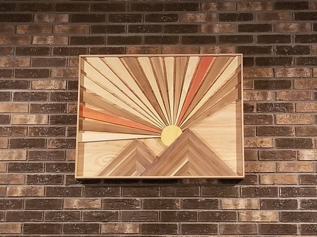 Mountain Sunrise Wood Art