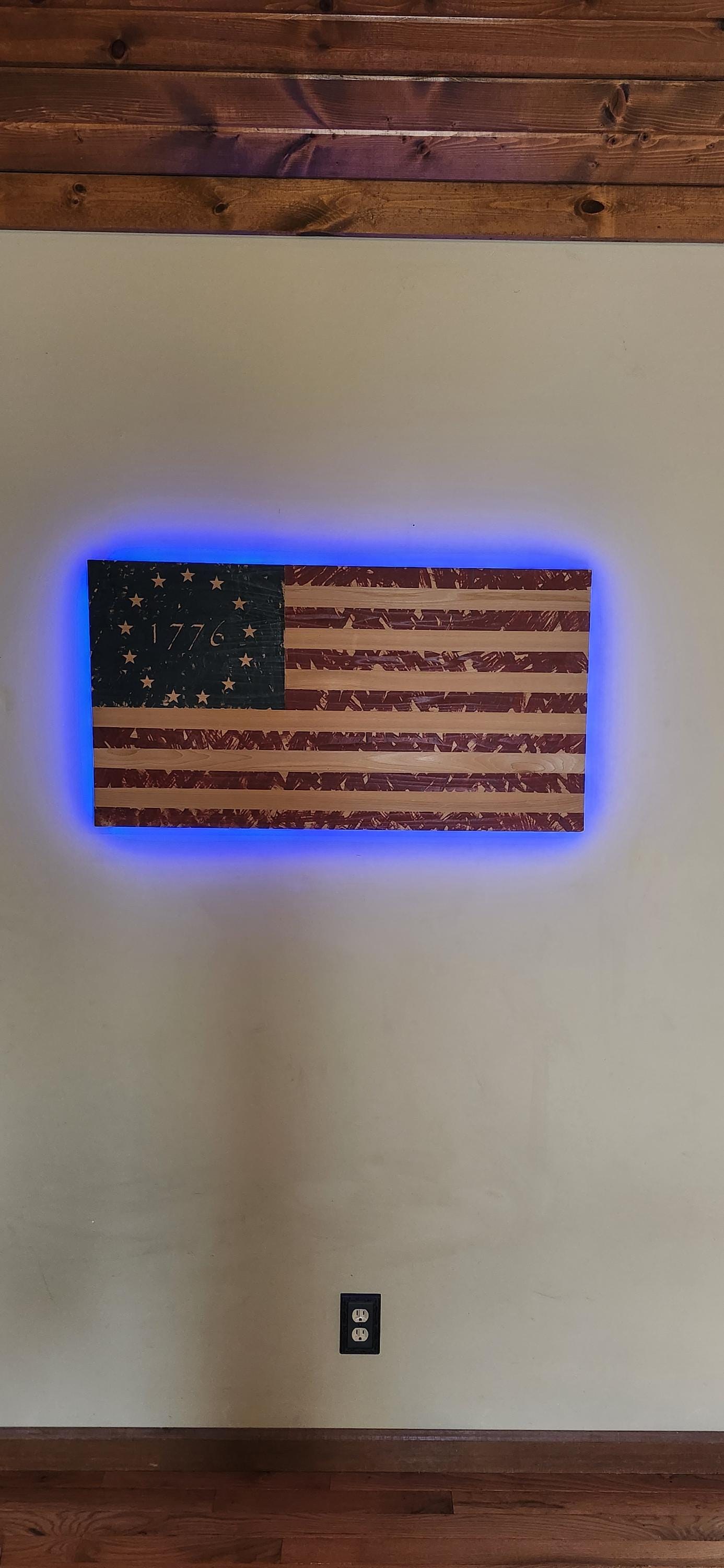 Lighted Betsy Ross Flag Art