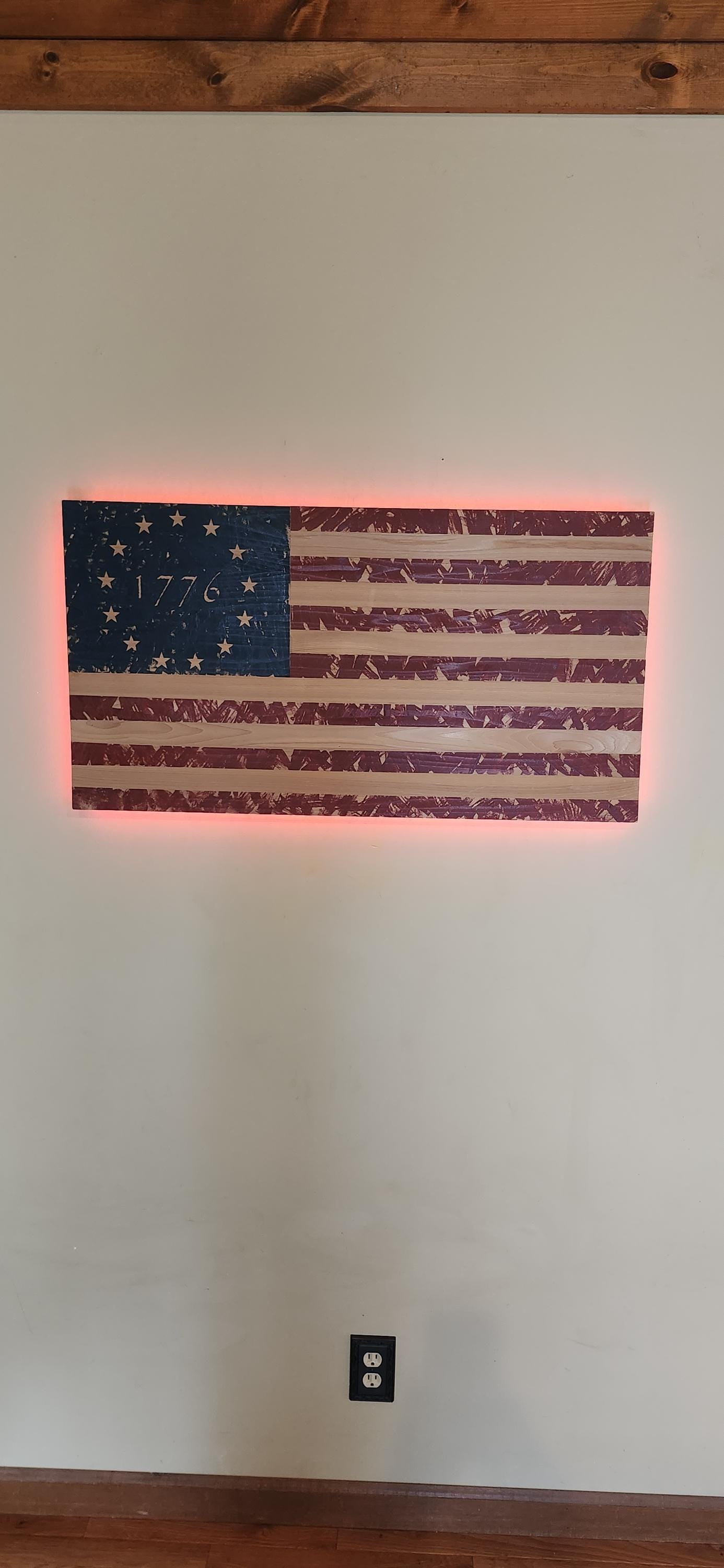 Lighted Betsy Ross Flag Art, detail 2
