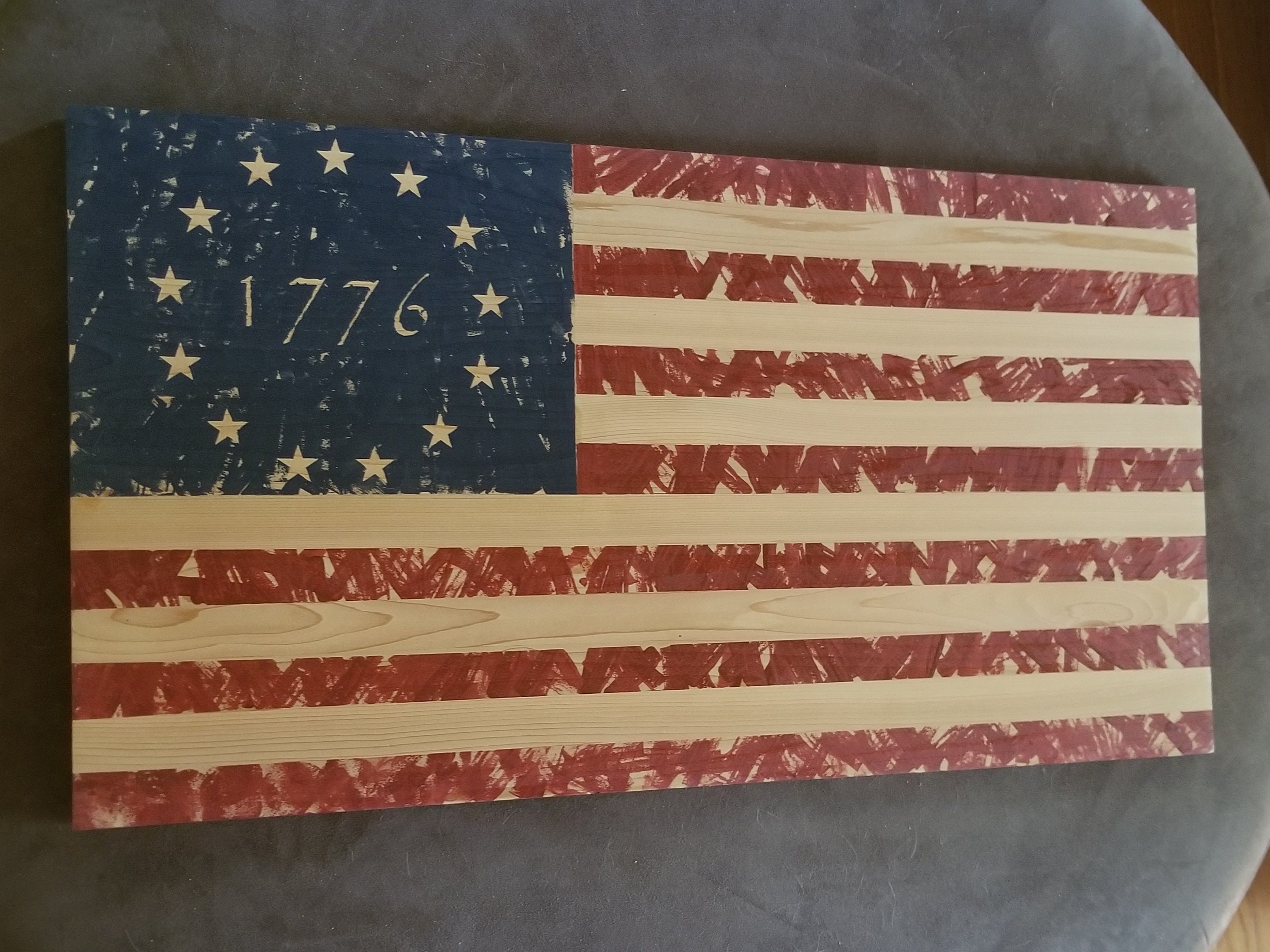 Lighted Betsy Ross Flag Art, detail 4