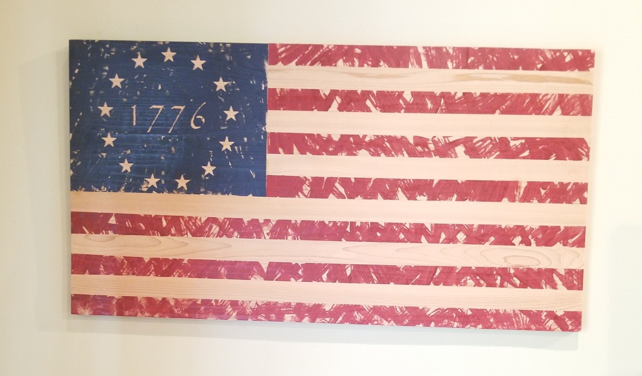 Lighted Betsy Ross Flag Art, detail 5
