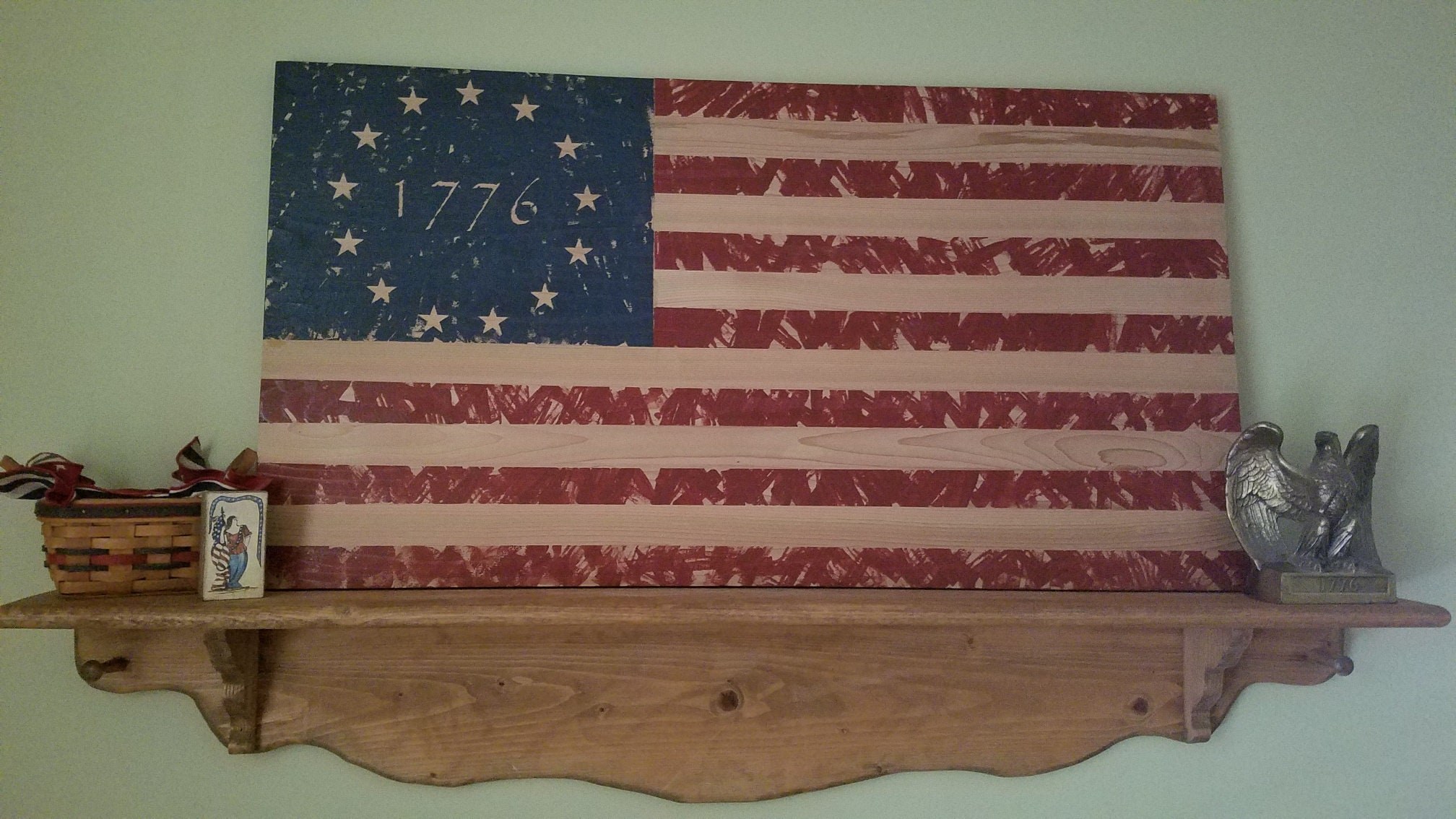 Lighted Betsy Ross Flag Art, detail 6