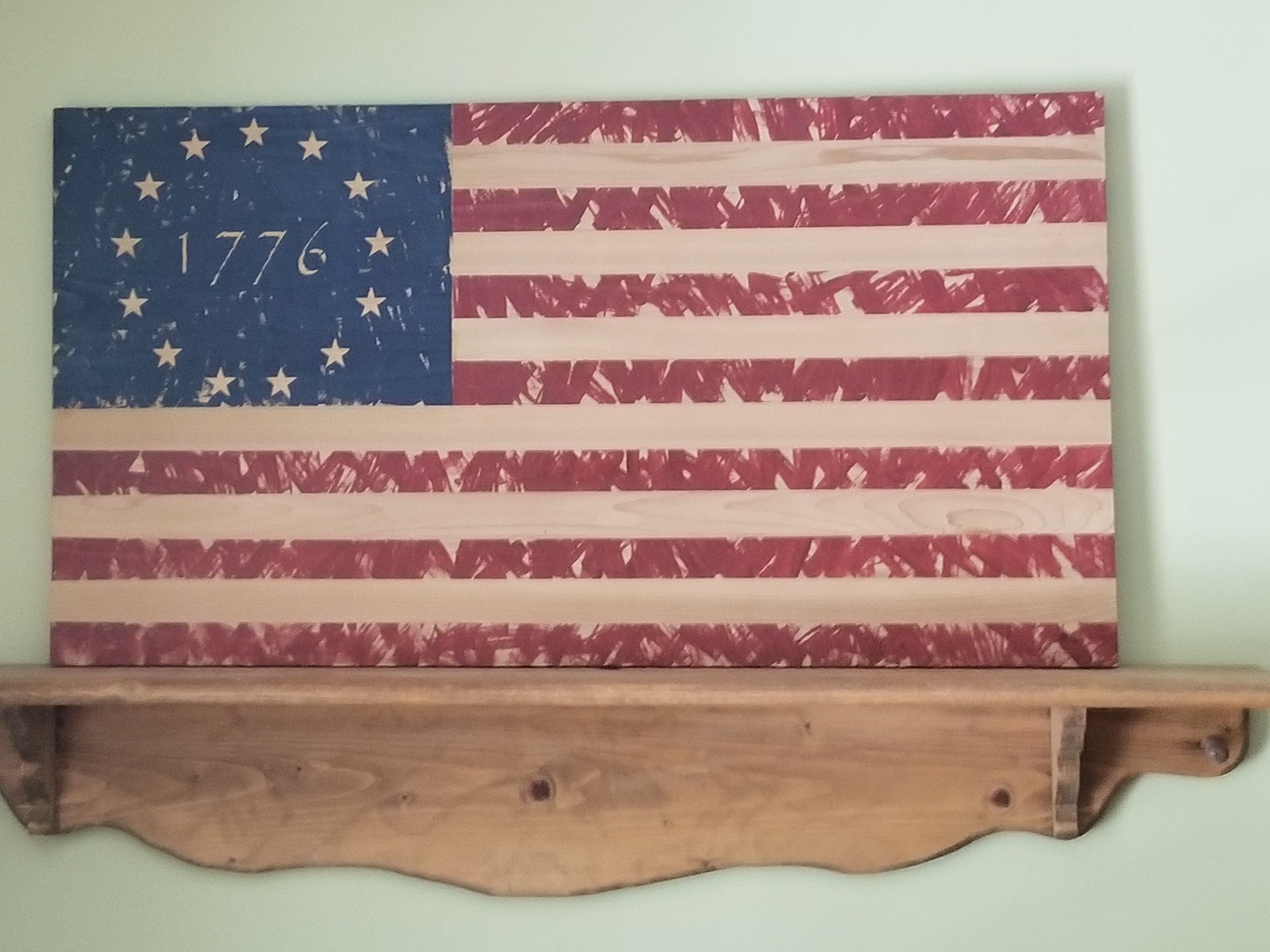 Lighted Betsy Ross Flag Art, detail 8