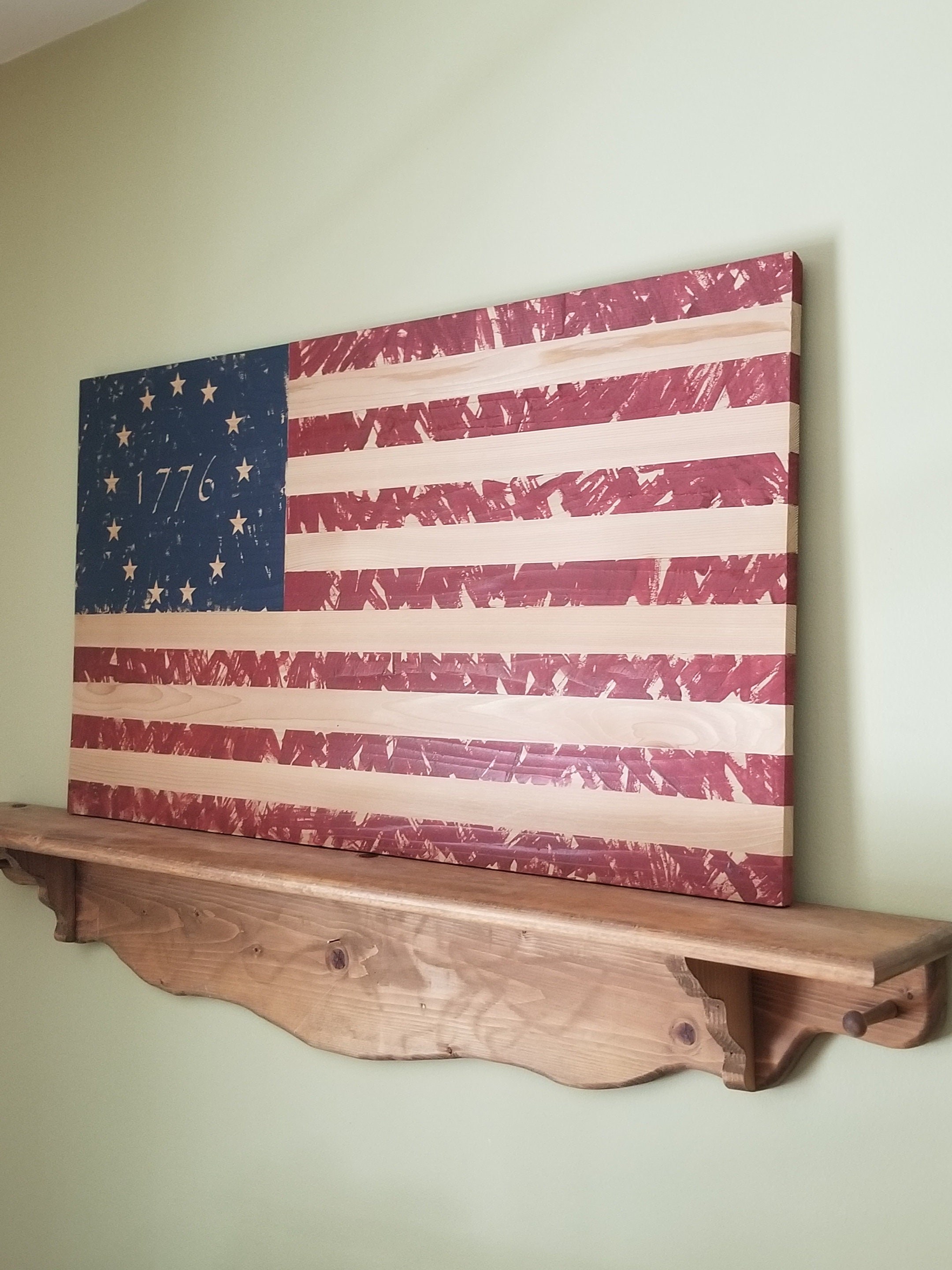 Lighted Betsy Ross Flag Art, detail 9