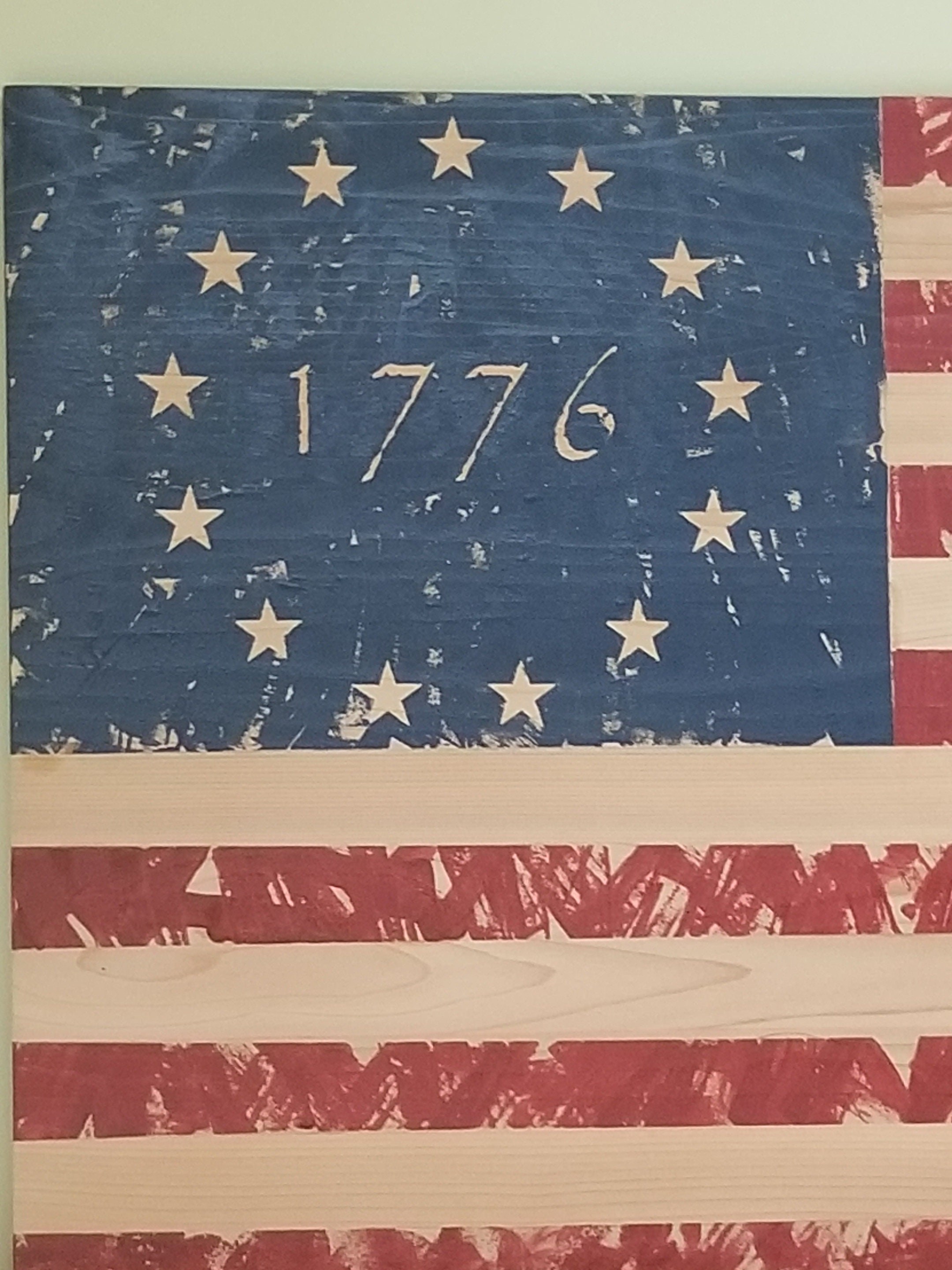 Lighted Betsy Ross Flag Art, detail 10