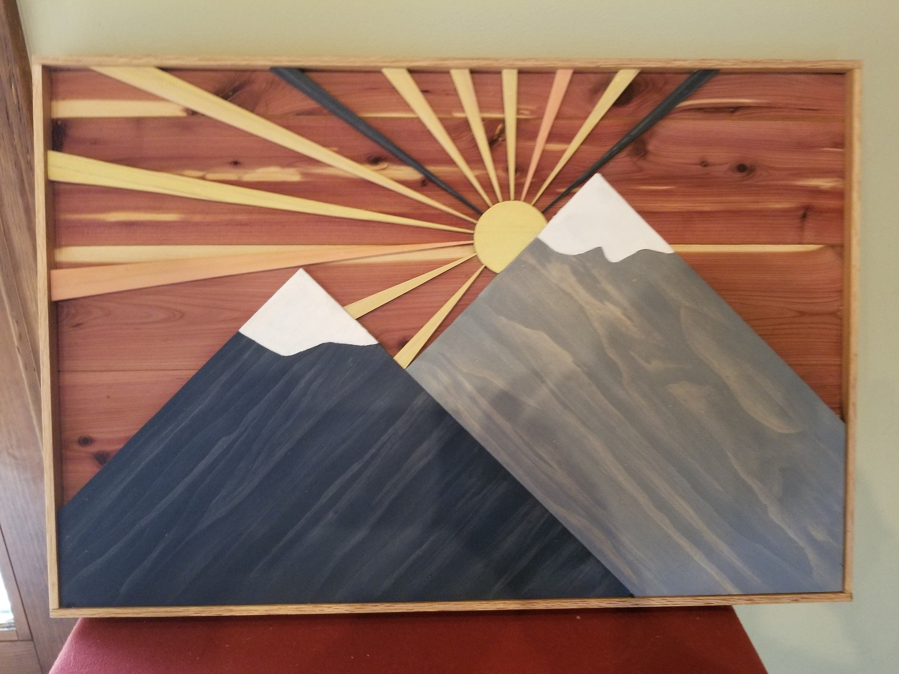 Mountain Sunrise Wood Art